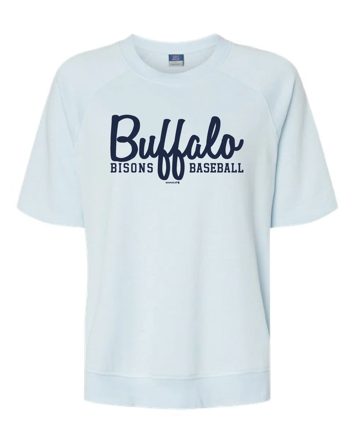 Buffalo Bisons Ladies Arctic Blue Terry Crew Tee