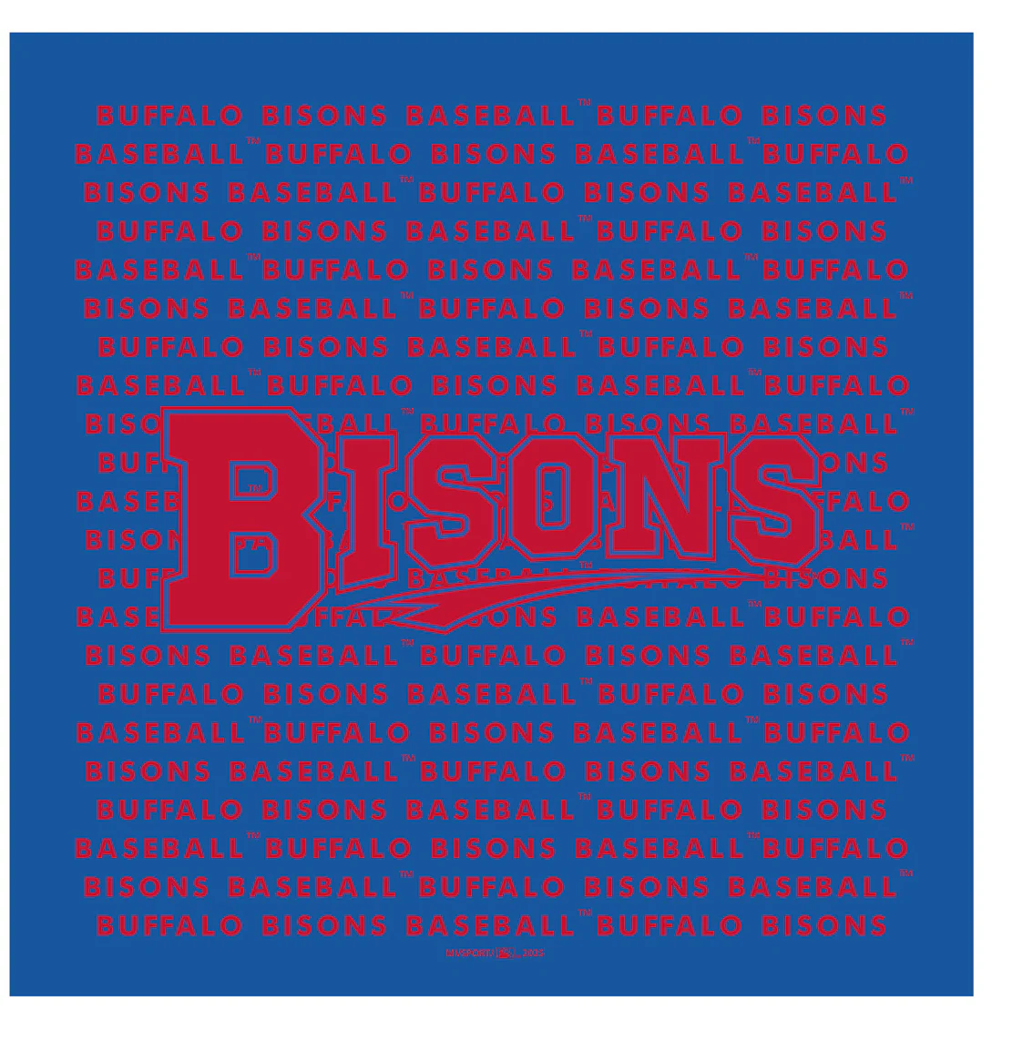 Buffalo Bisons Royal Repeat Wordmark Tee - Image 2