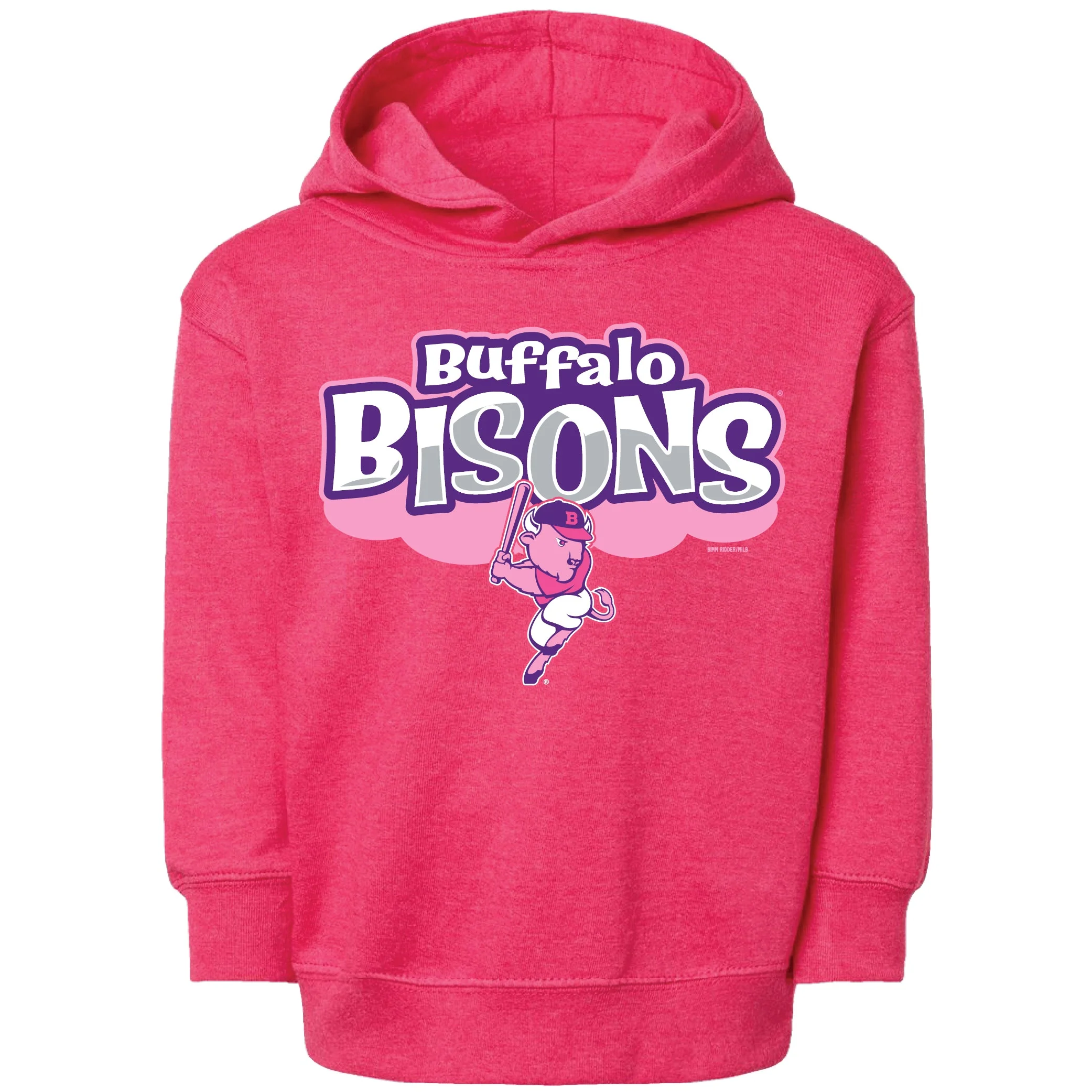 Buffalo Bisons Toddler Pink Italic Hoodie