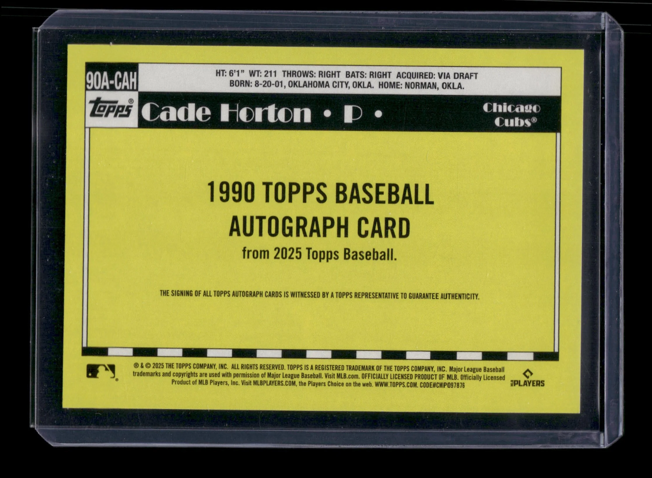 Cade Horton 2025 Topps Baseball 1990 Topps Baseba - Image 2