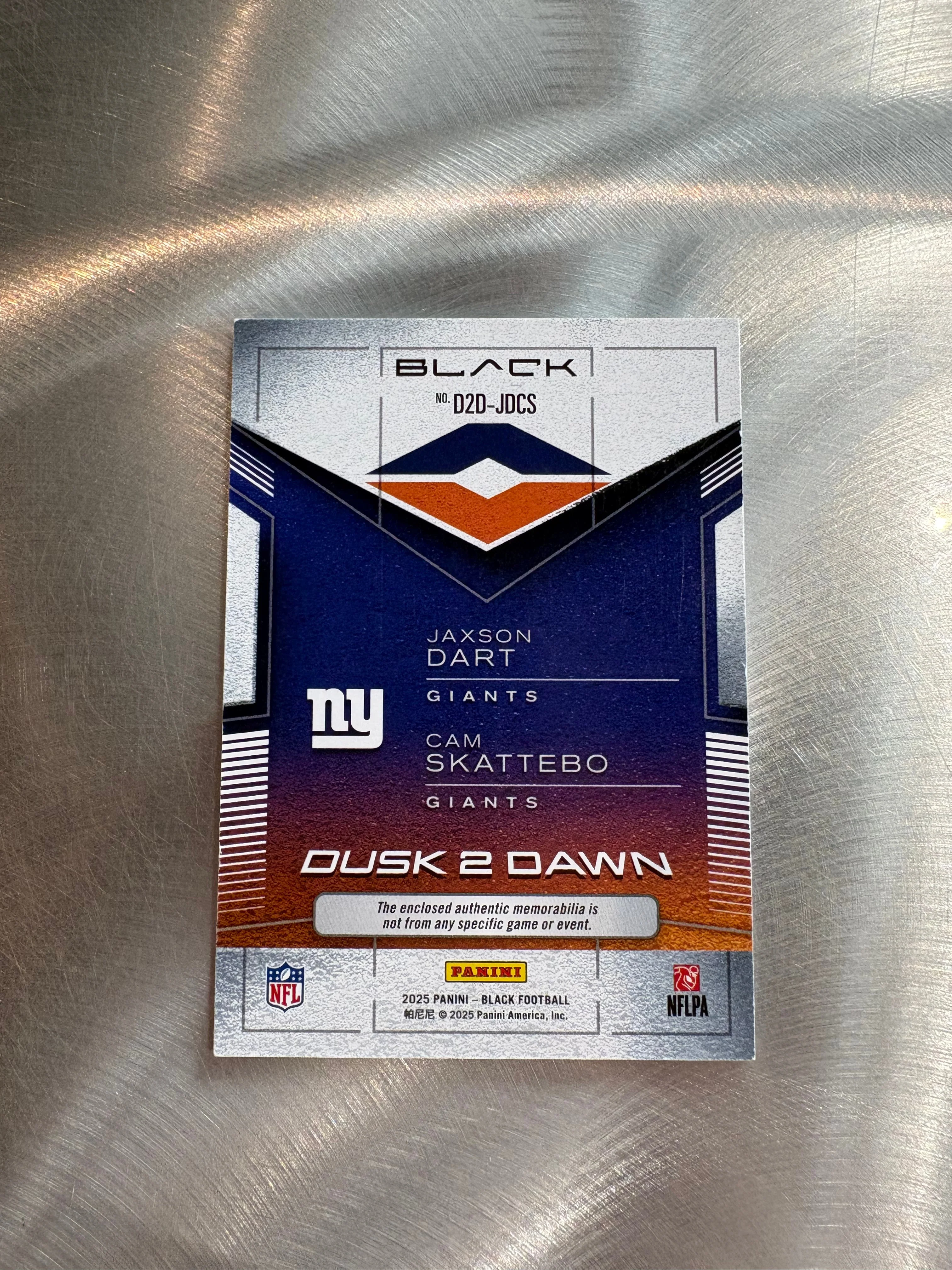Cam Skattebo Jaxson Dart 2025 Panini Black Dusk 2 - Image 2