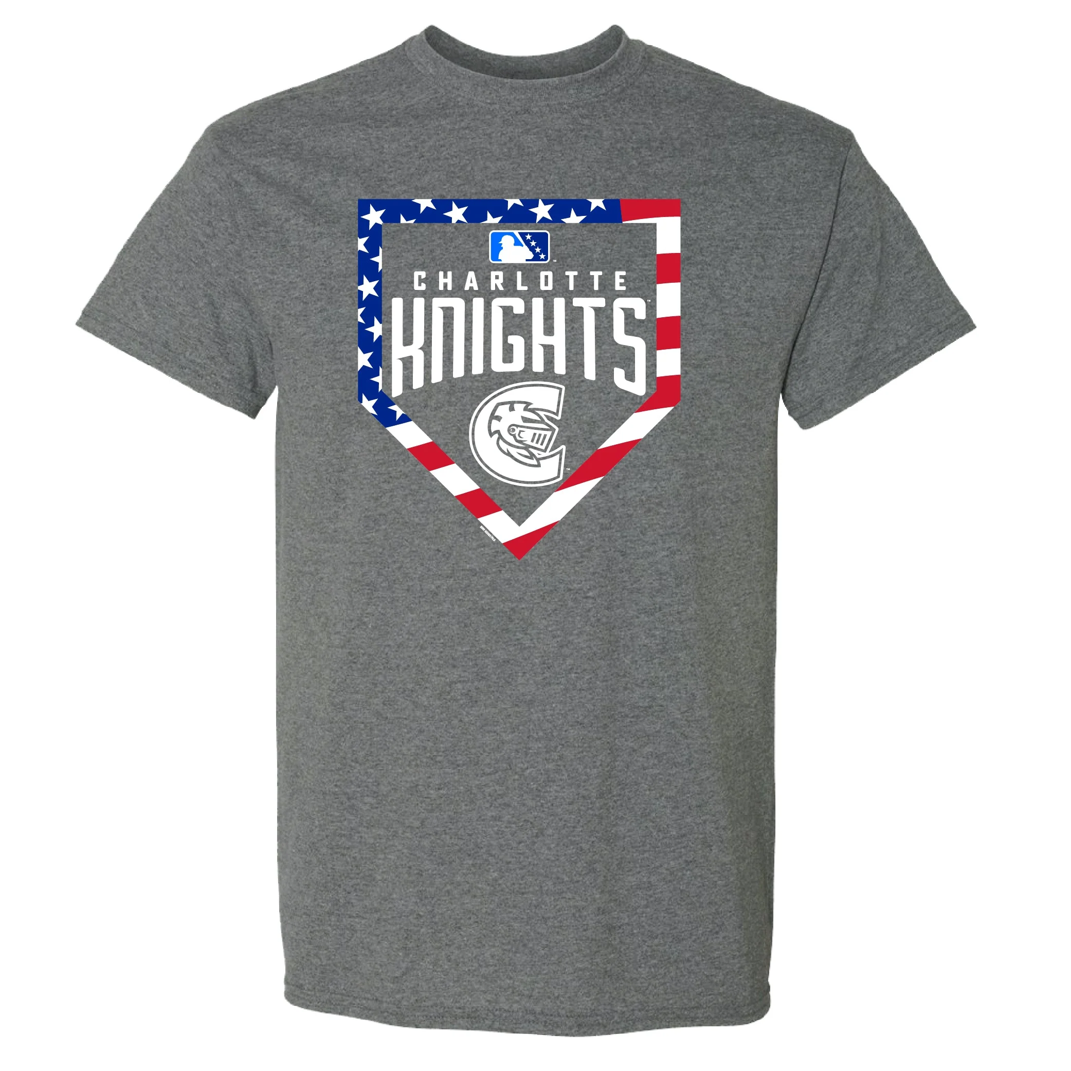 Charlotte Knights Bimm Ridder Patriotic Base Flag SS T-Shirt