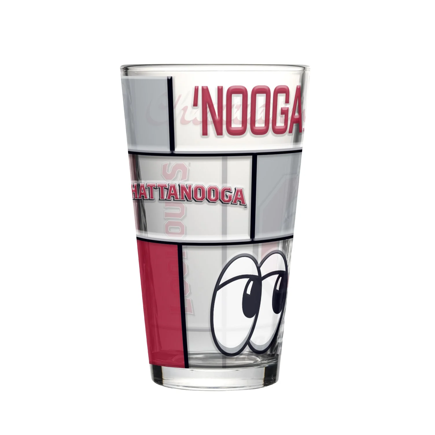 Chattanooga Lookouts 16oz Quilted Stained Pint Glass