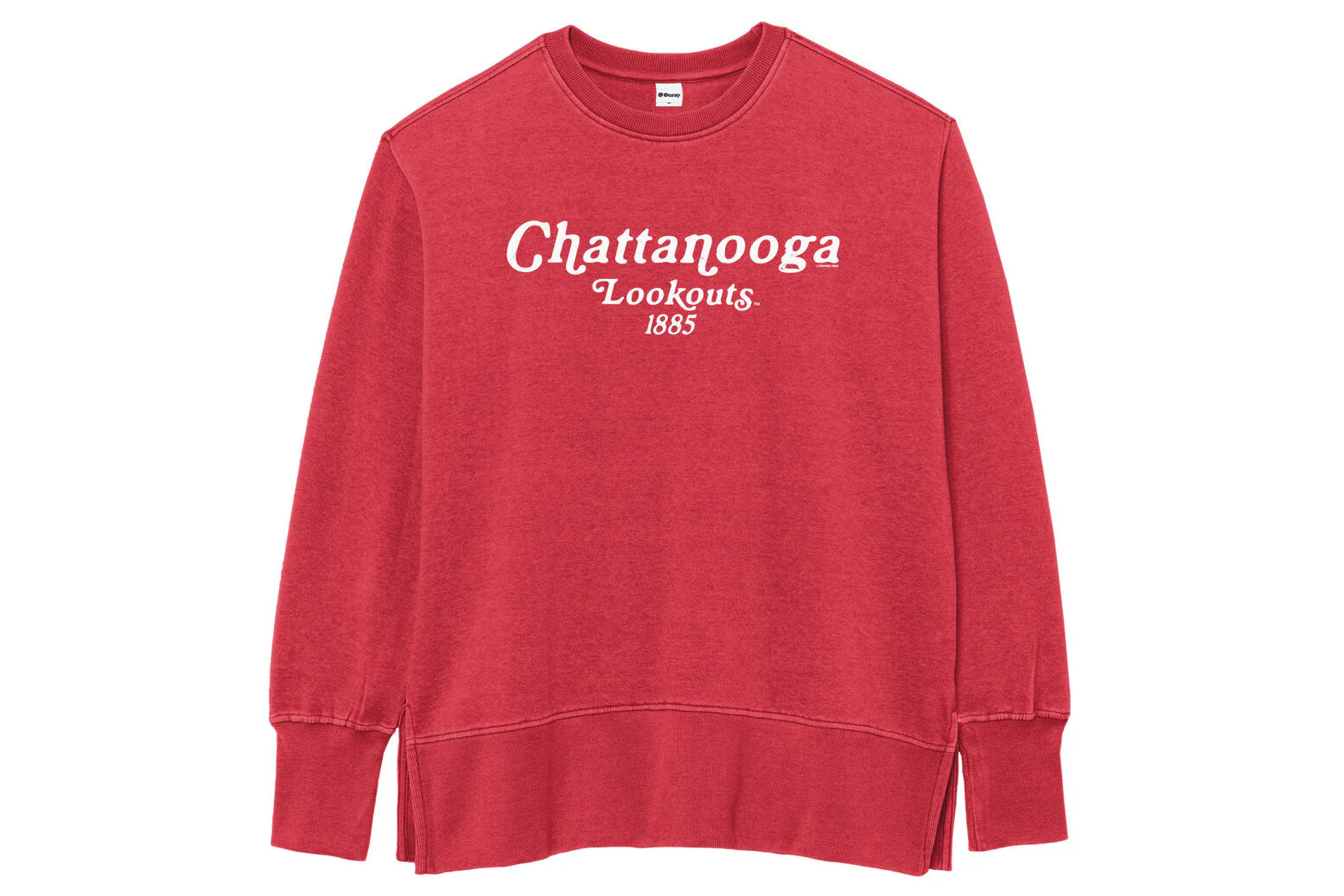 Chattanooga Lookouts Heather Red Womens Weathered Fleece Crew