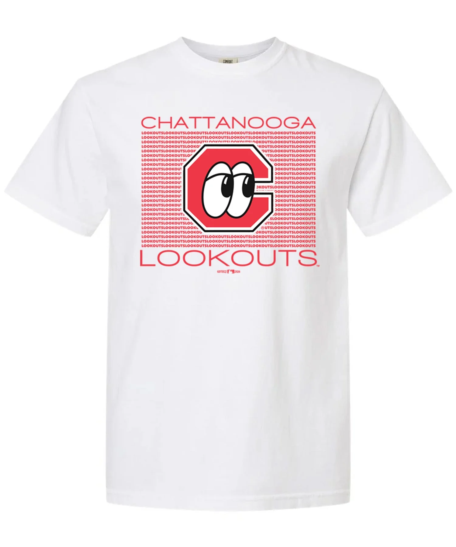 Chattanooga Lookouts White Repeating Block Logo Tee