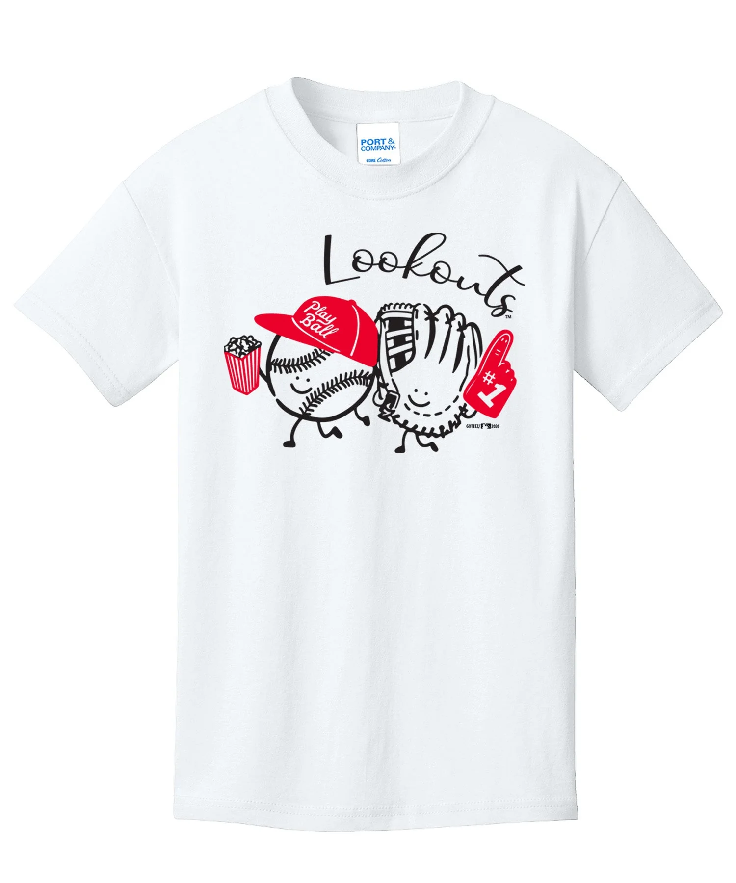 Chattanooga Lookouts Youth Lookouts Fans White Tee