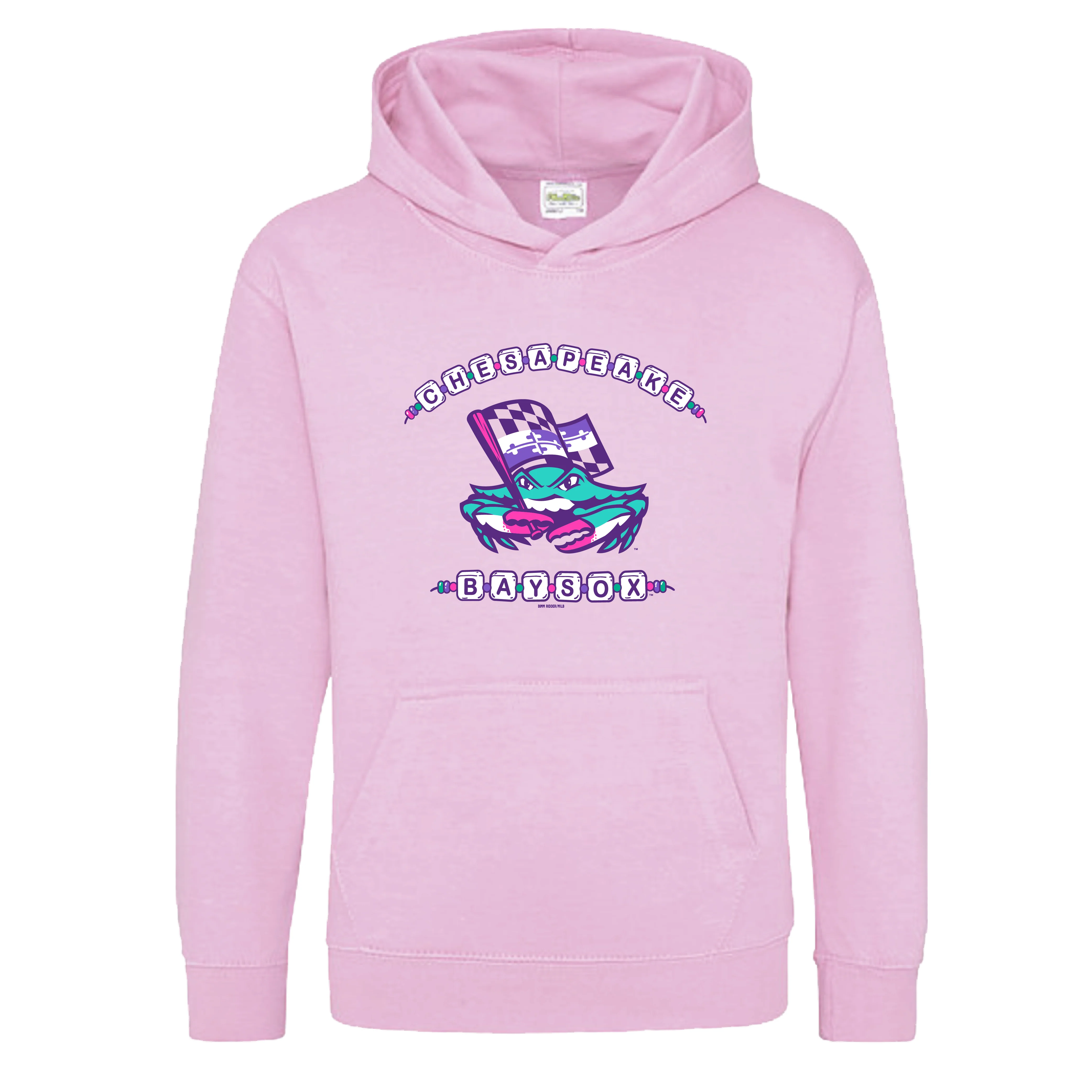 Chesapeake Baysox YOUTH Folklore Hooded Sweatshirt BABY PINK