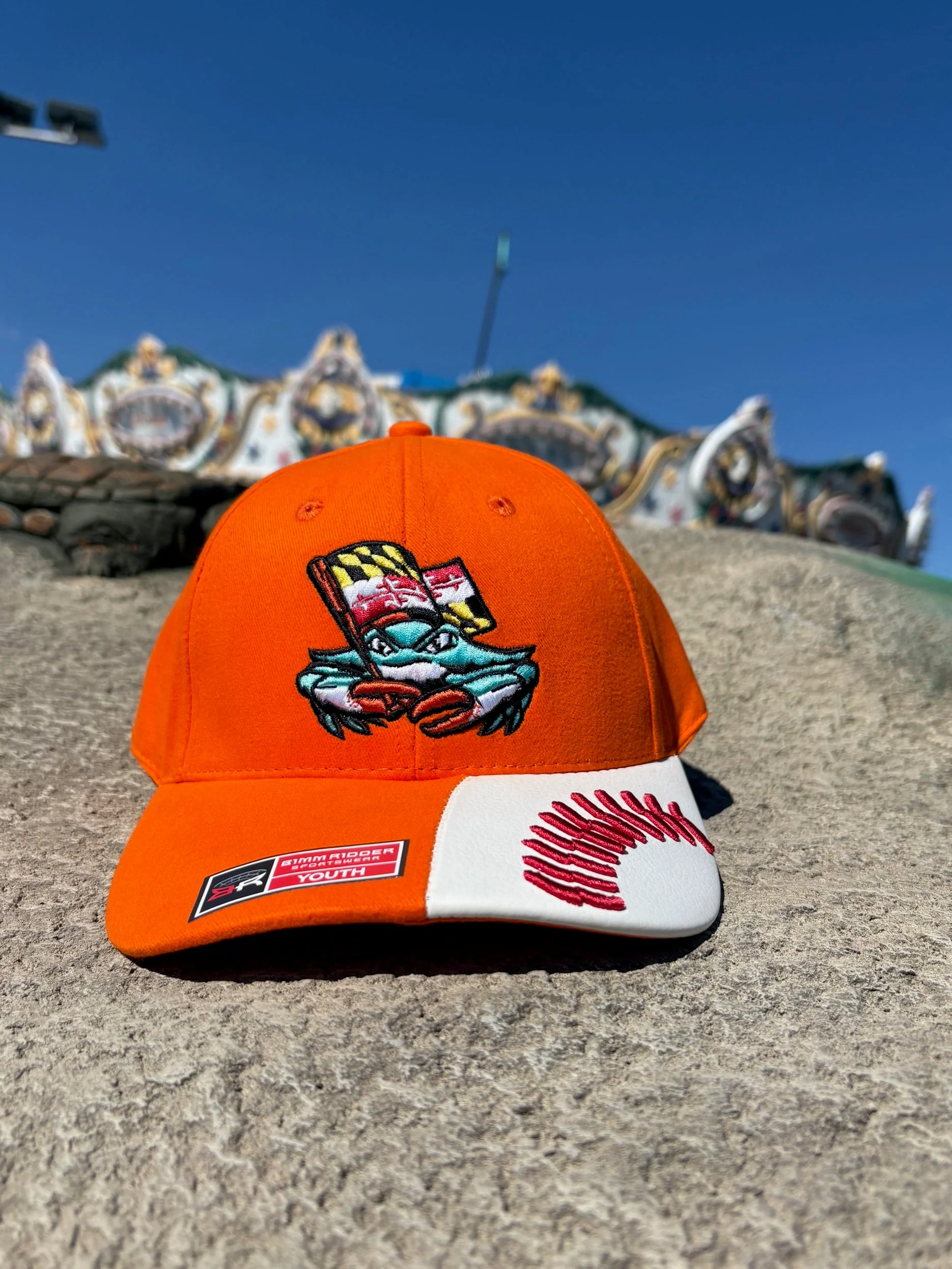 Chesapeake Baysox YOUTH Jersey ORANGE Crab Cap Adjustable