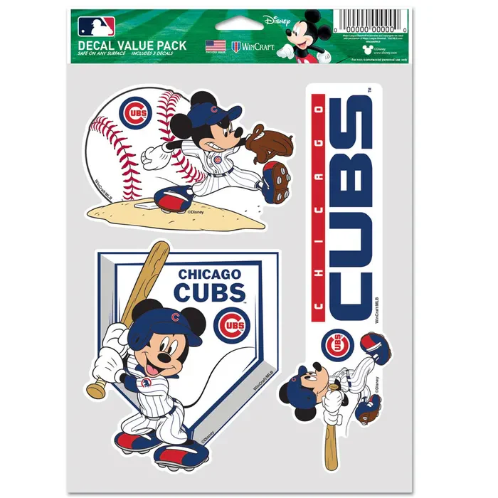 Chicago Cubs Mickey Mouse Decal 3 pack