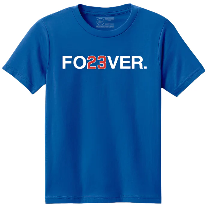 Chicago Cubs YOUTH FOREVER 23 Ryne Sandberg Tribute T-Shirt. 100% DONATED TO CHICAGO CUBS CHARITIES
