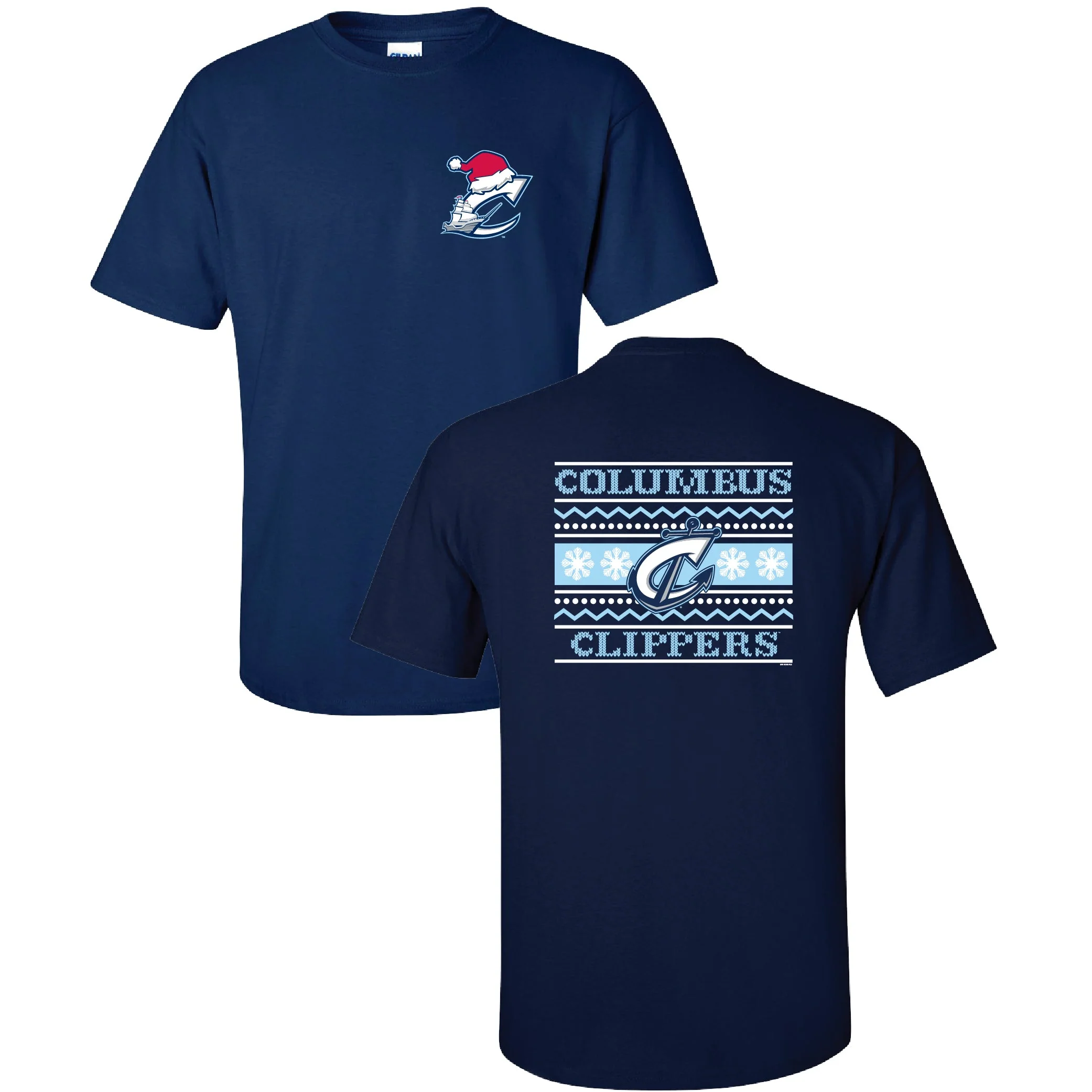 Columbus Clippers Adult Santa Tee