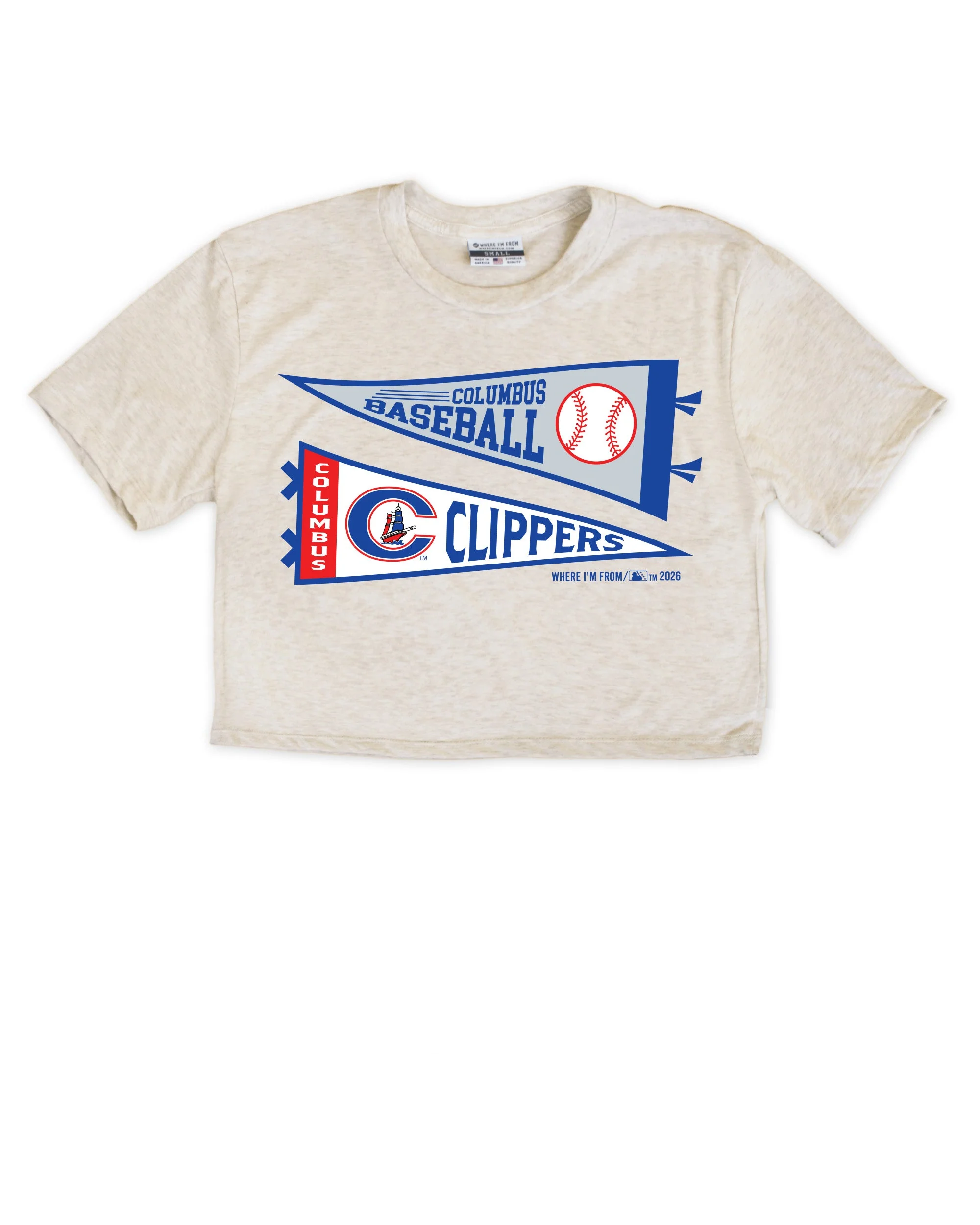 Columbus Clippers Women's Pennant Crop Tee