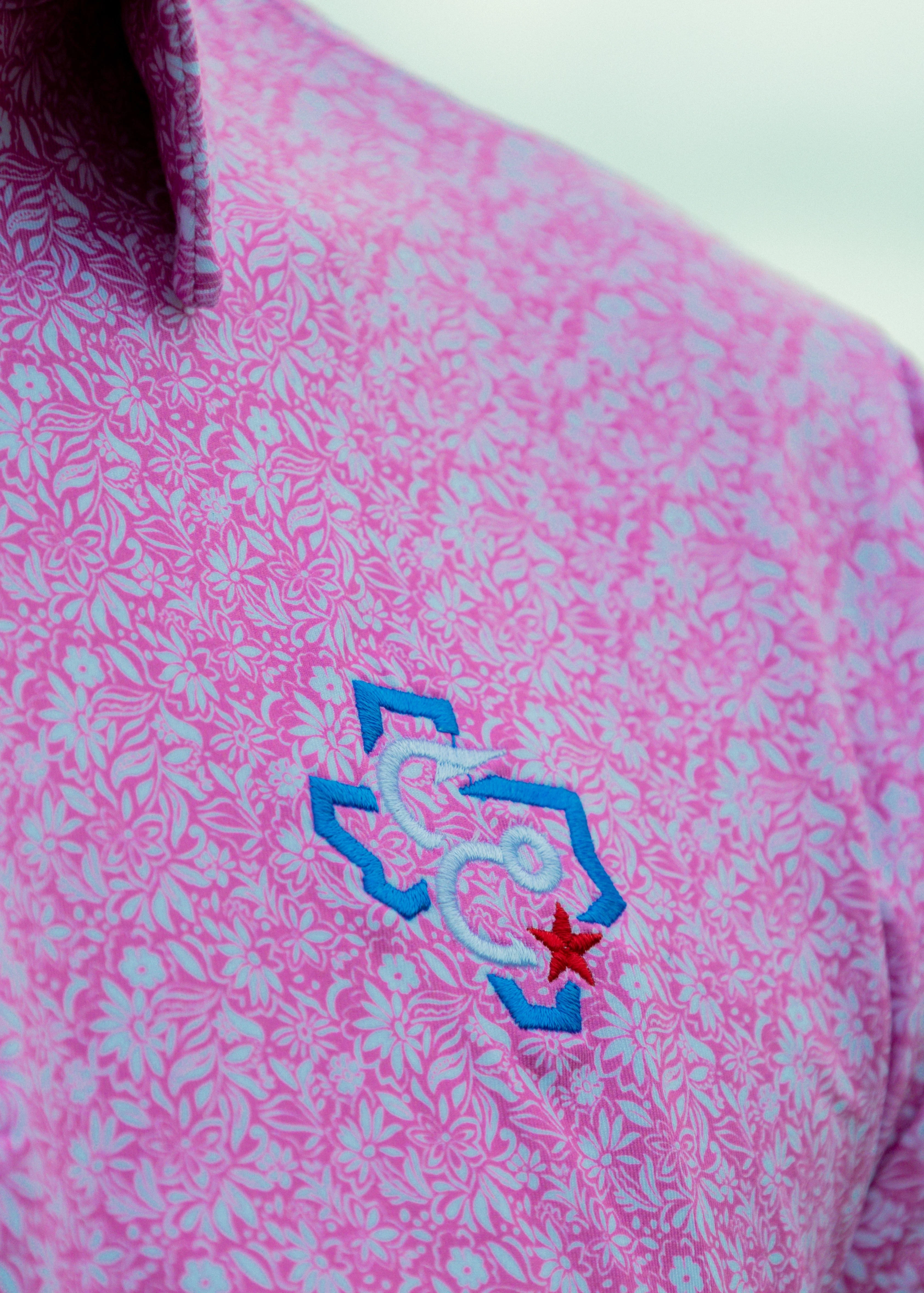 Corpus Christi Hooks Antigua - Polo Lianthus Floral - Image 4