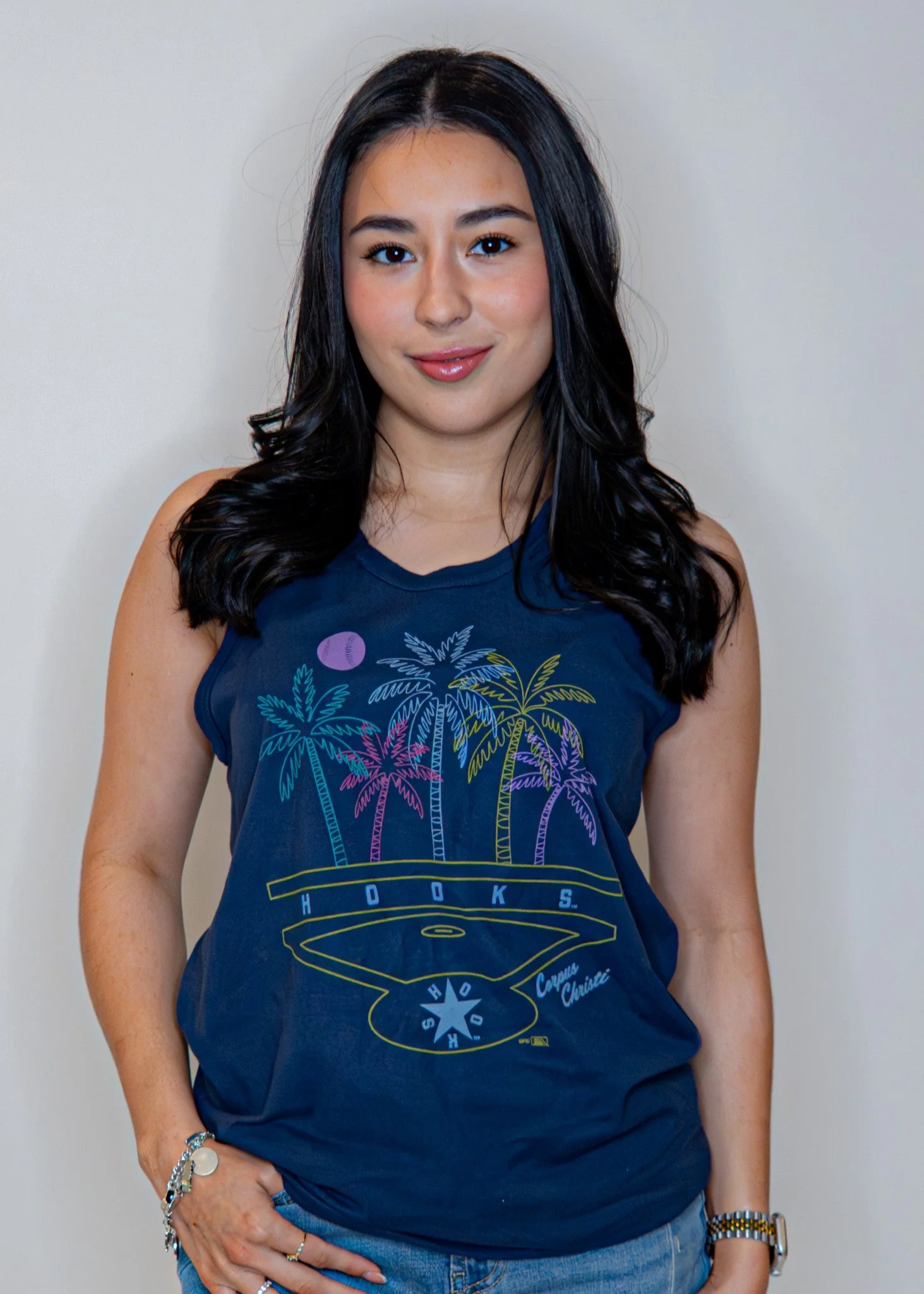 Corpus Christi Hooks Comfort Wash - Women's - Tank Neon Lights - Image 2