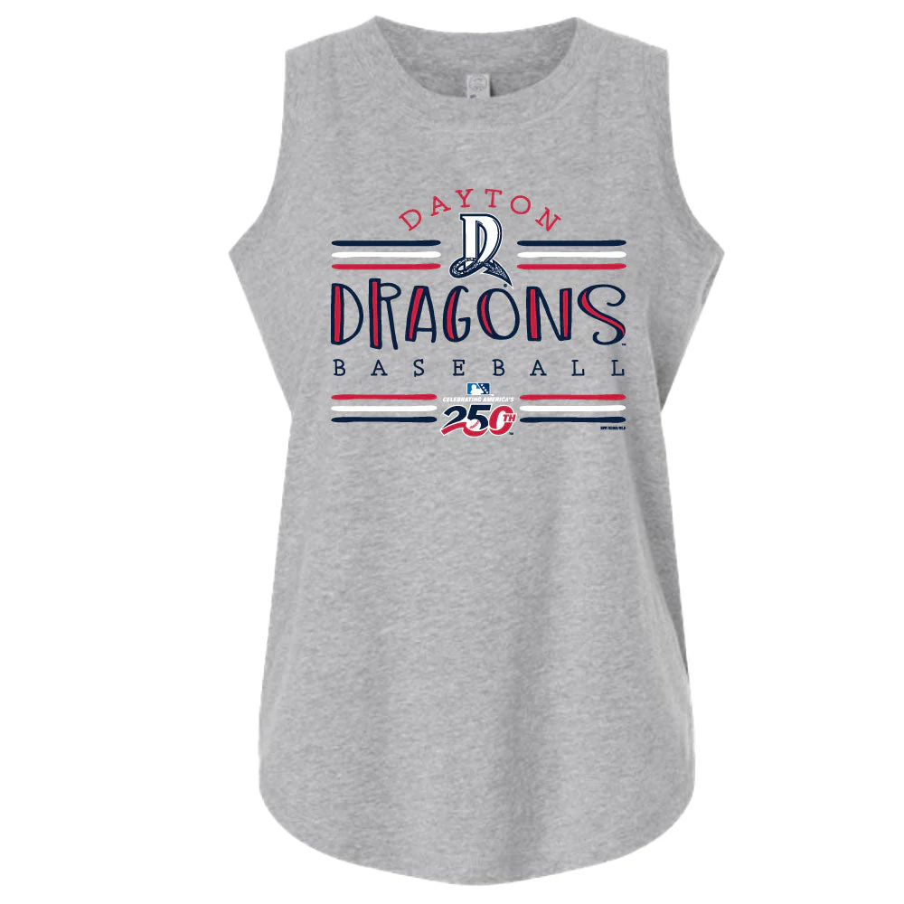 Dayton Dragons Ladies Relaxed McAdoo 250 Patriotic Tank Top