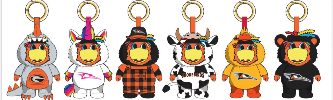 Delmarva Shorebirds FOCO Sherman Foocoo Mystery Blindbox Keychains