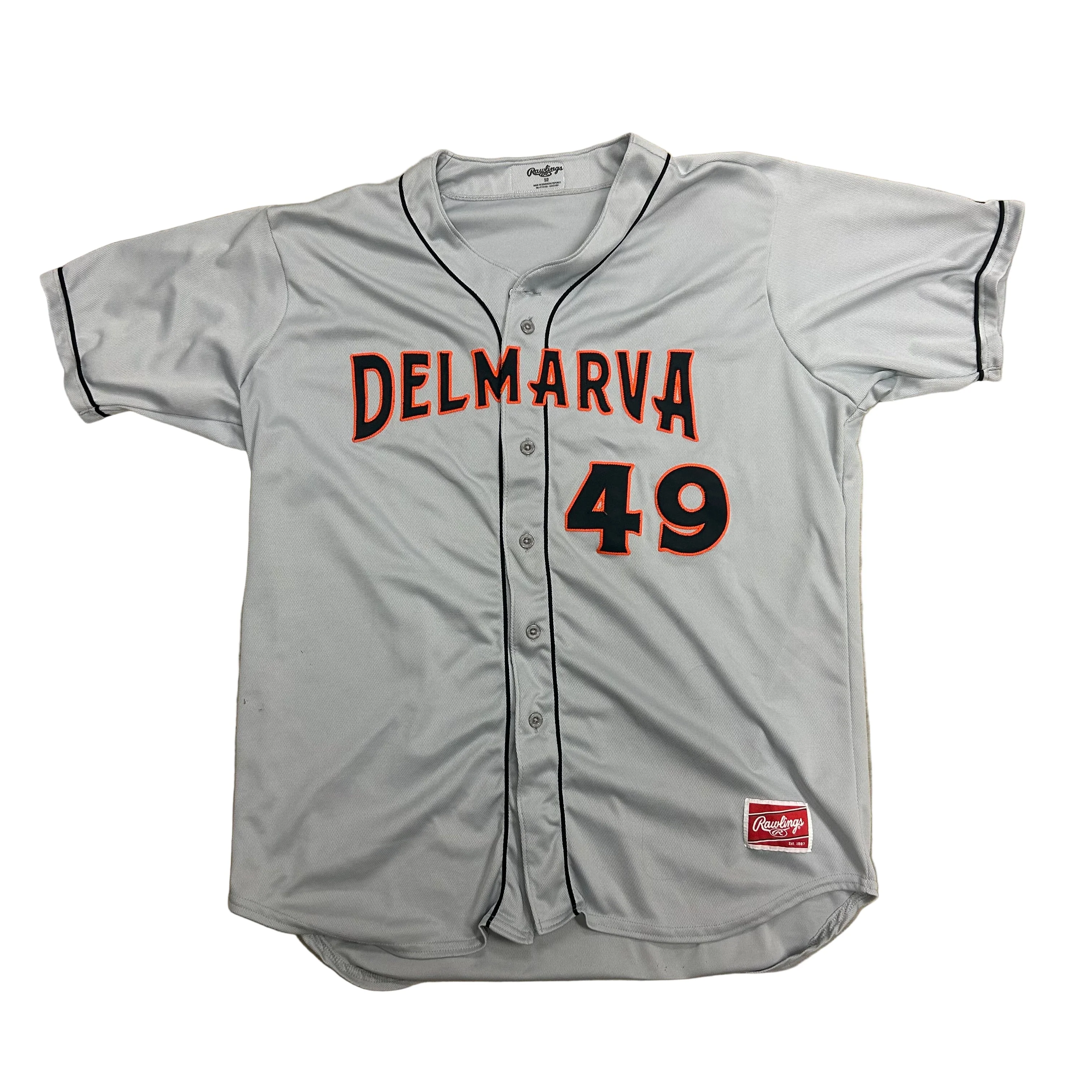 Delmarva Shorebirds Rawlings 2025 Team Issued Grey Jerseys - Image 2