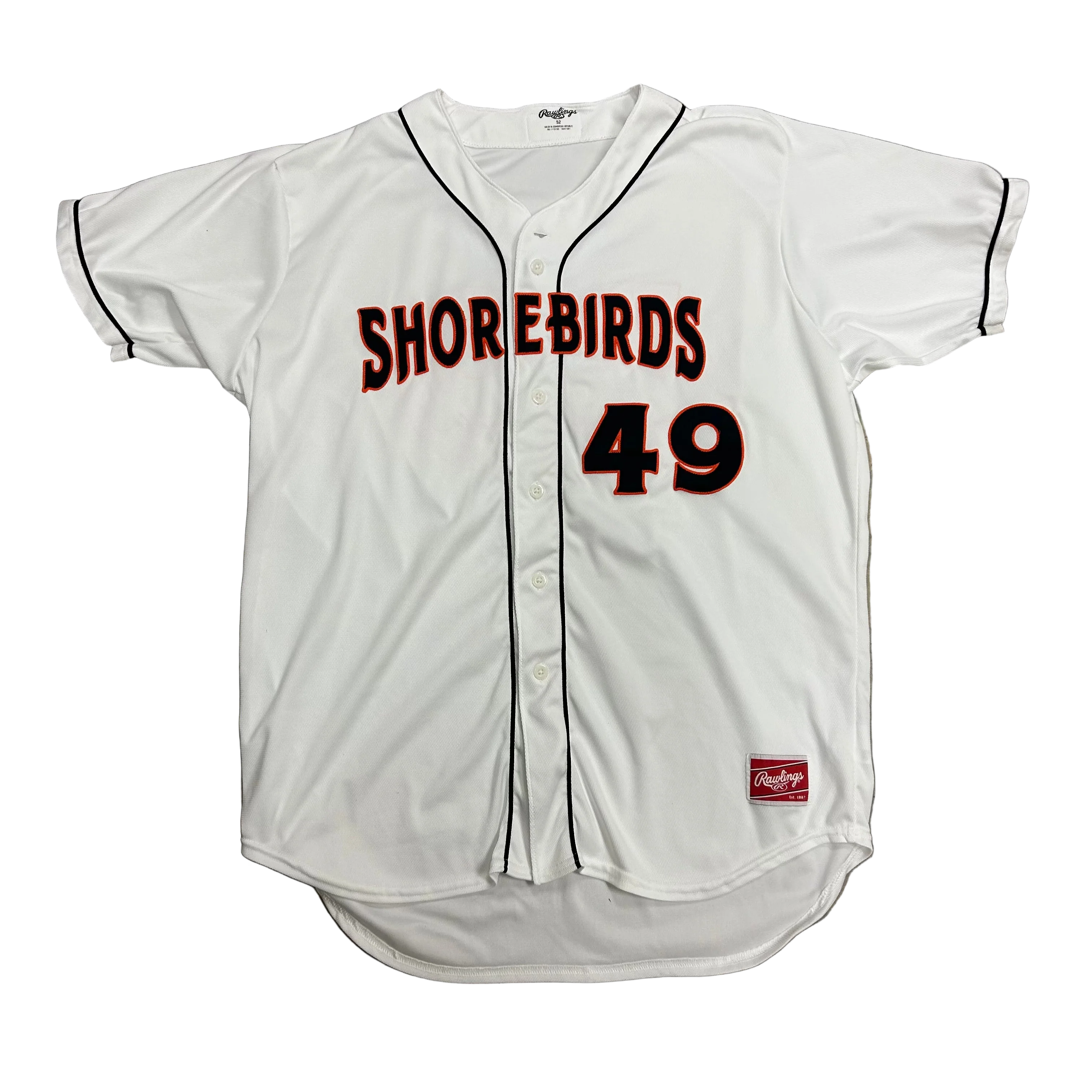 Delmarva Shorebirds Rawlings 2025 Team Issued White Jerseys