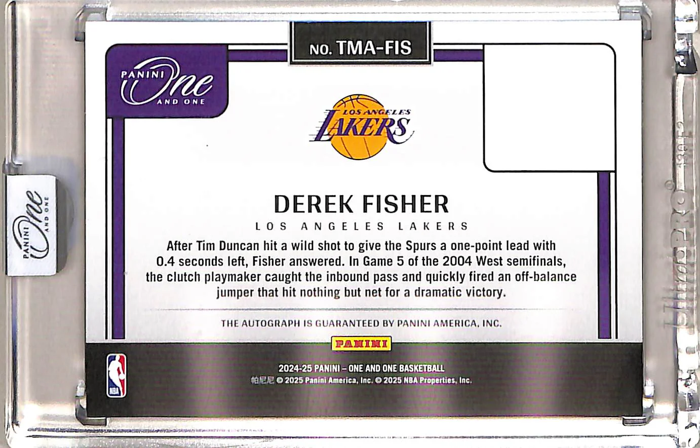 Derek Fisher 2025 Panini One and One Timeless Mom - Image 2