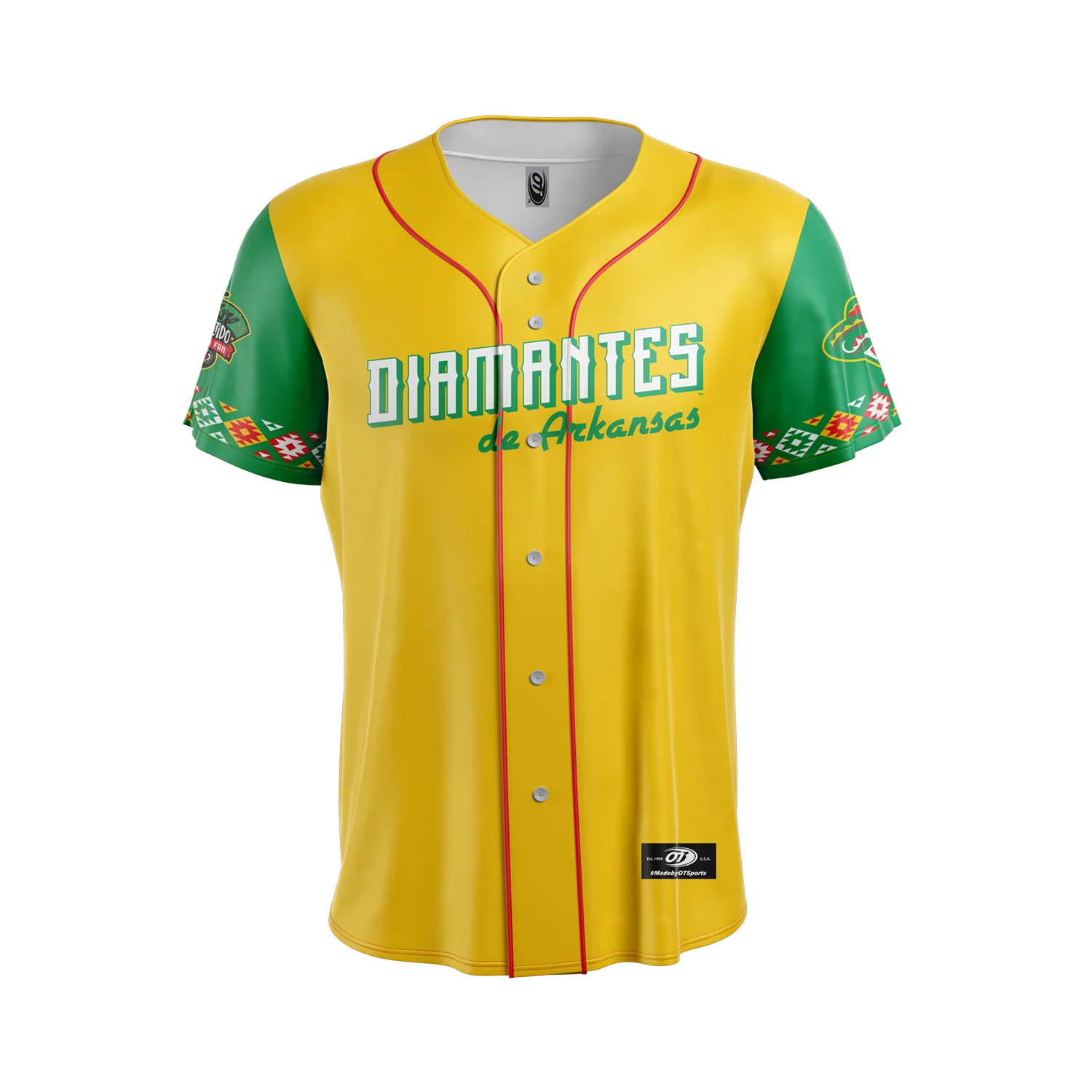 Diamantes de Arkansas OT Sports Adult Yellow Replica Jersey