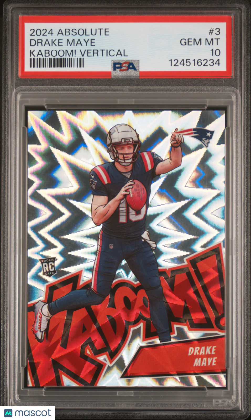 Drake Maye 2024 Panini Absolute Kaboom! Vertical #3 PSA 10