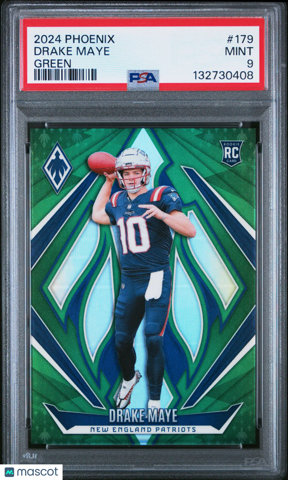 Drake Maye 2024 Panini Phoenix #179 Green PSA 9