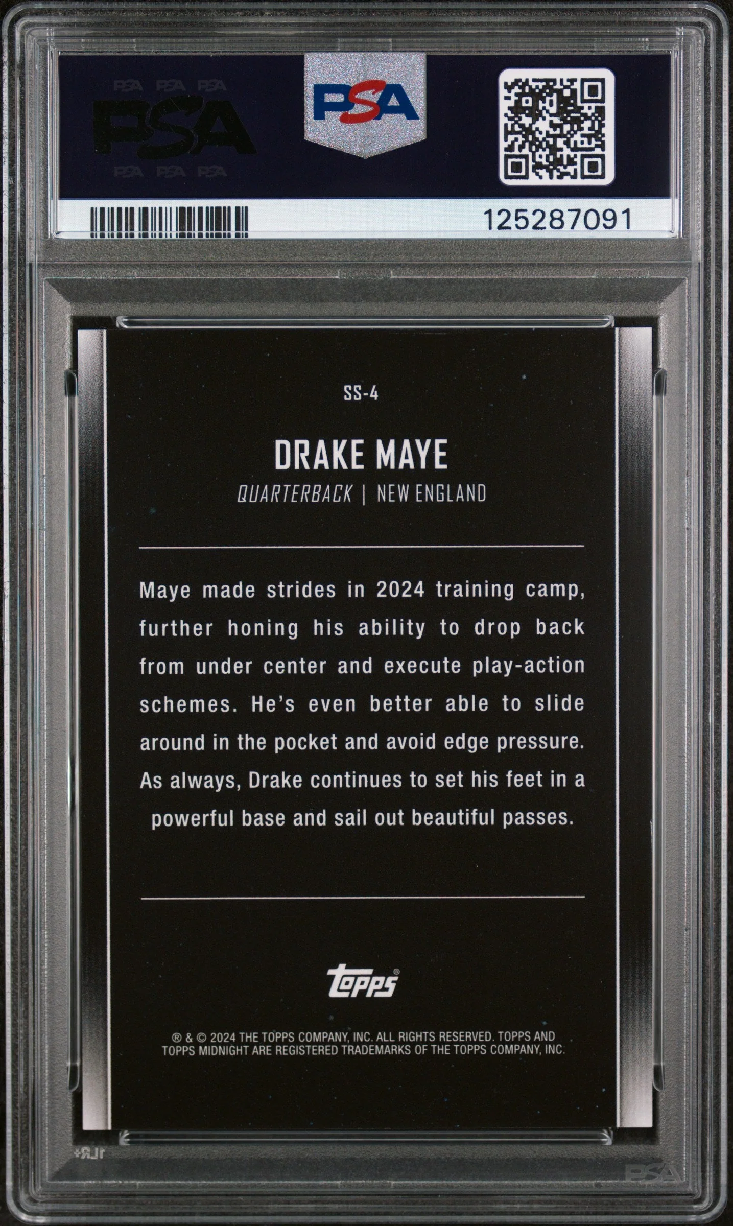 Drake Maye 2024 Topps Midnight Star Studded #SS4 - Image 2