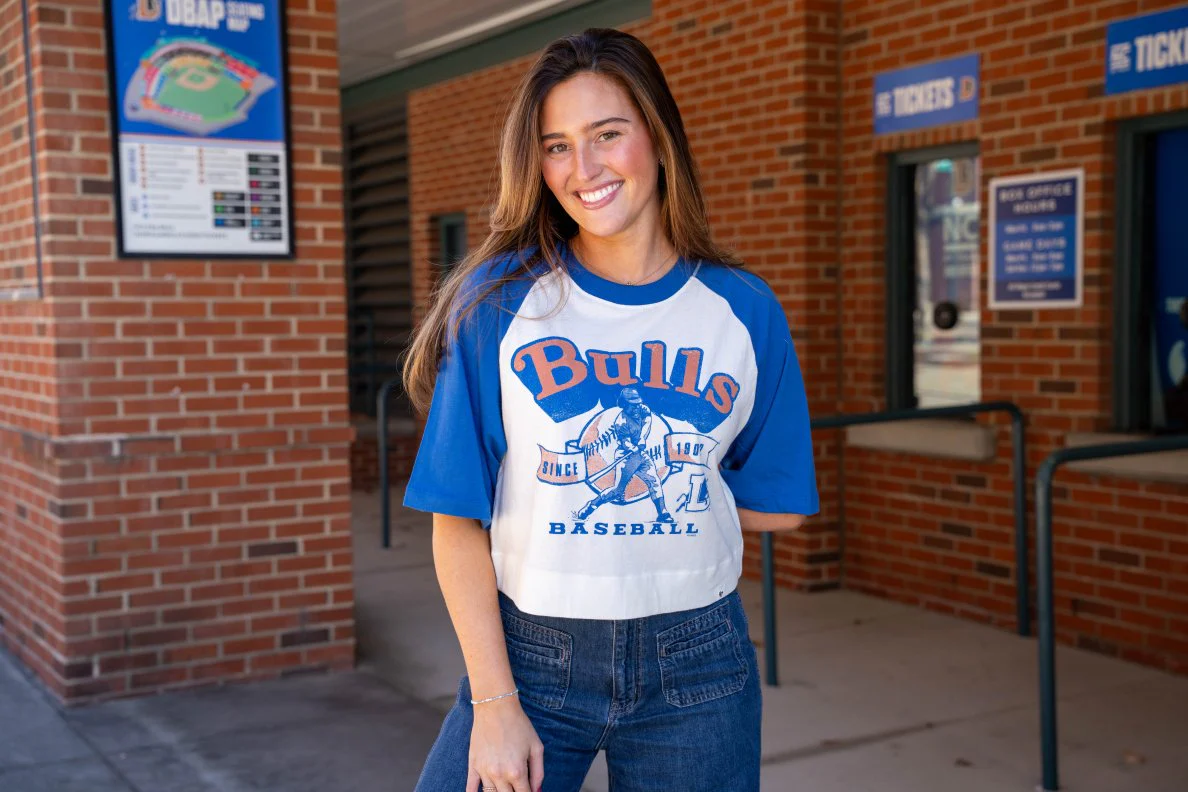 Durham Bulls Women's Infield Shift Raglan Crop Top
