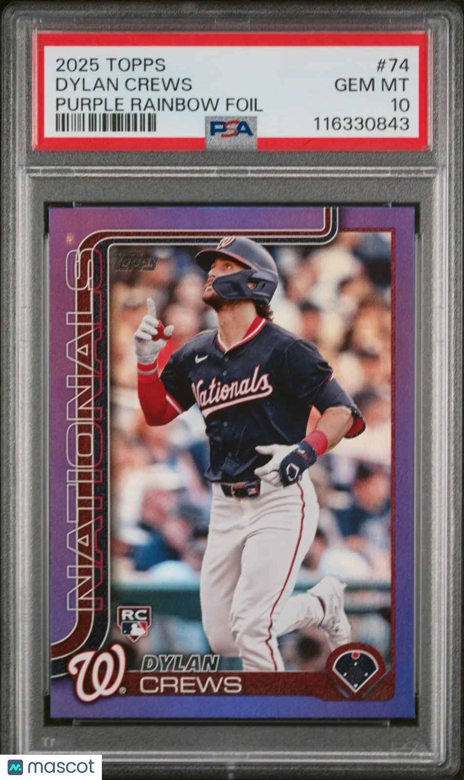 Dylan Crews 2025 Topps #74 Purple Rainbow Foil /2
