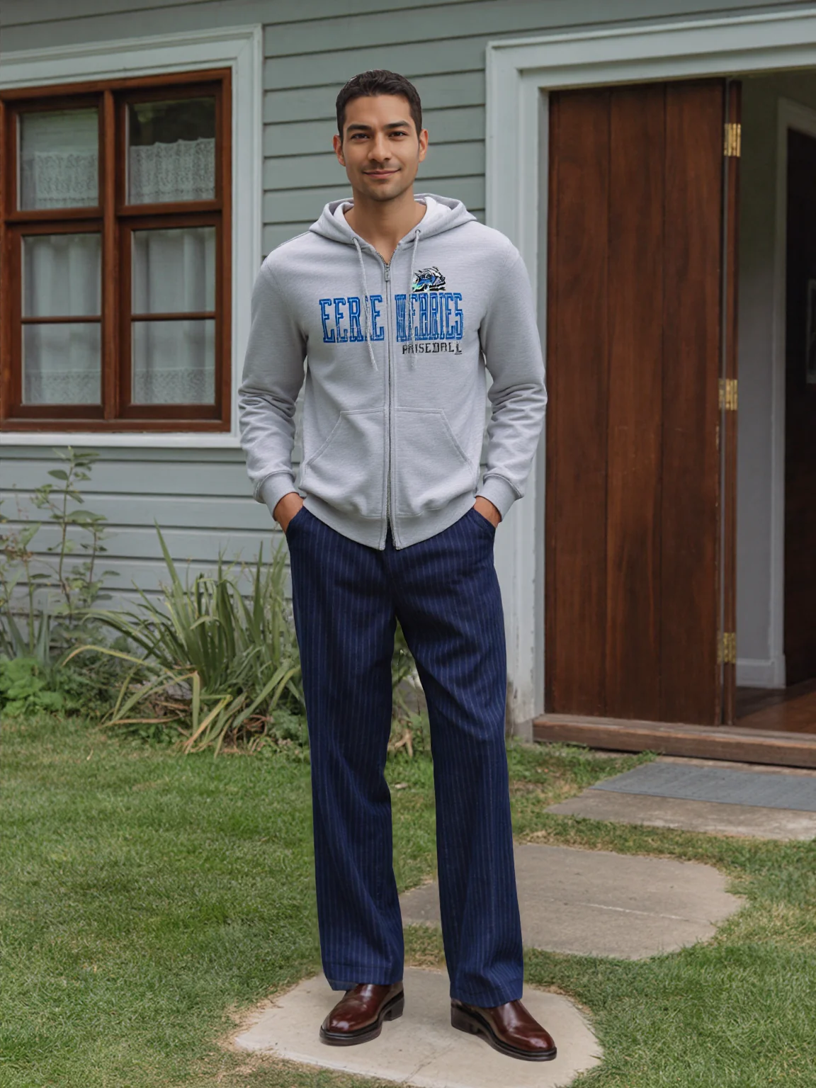 Eerie Wearies Sport Grey Full-Zip Hoodie - Image 3