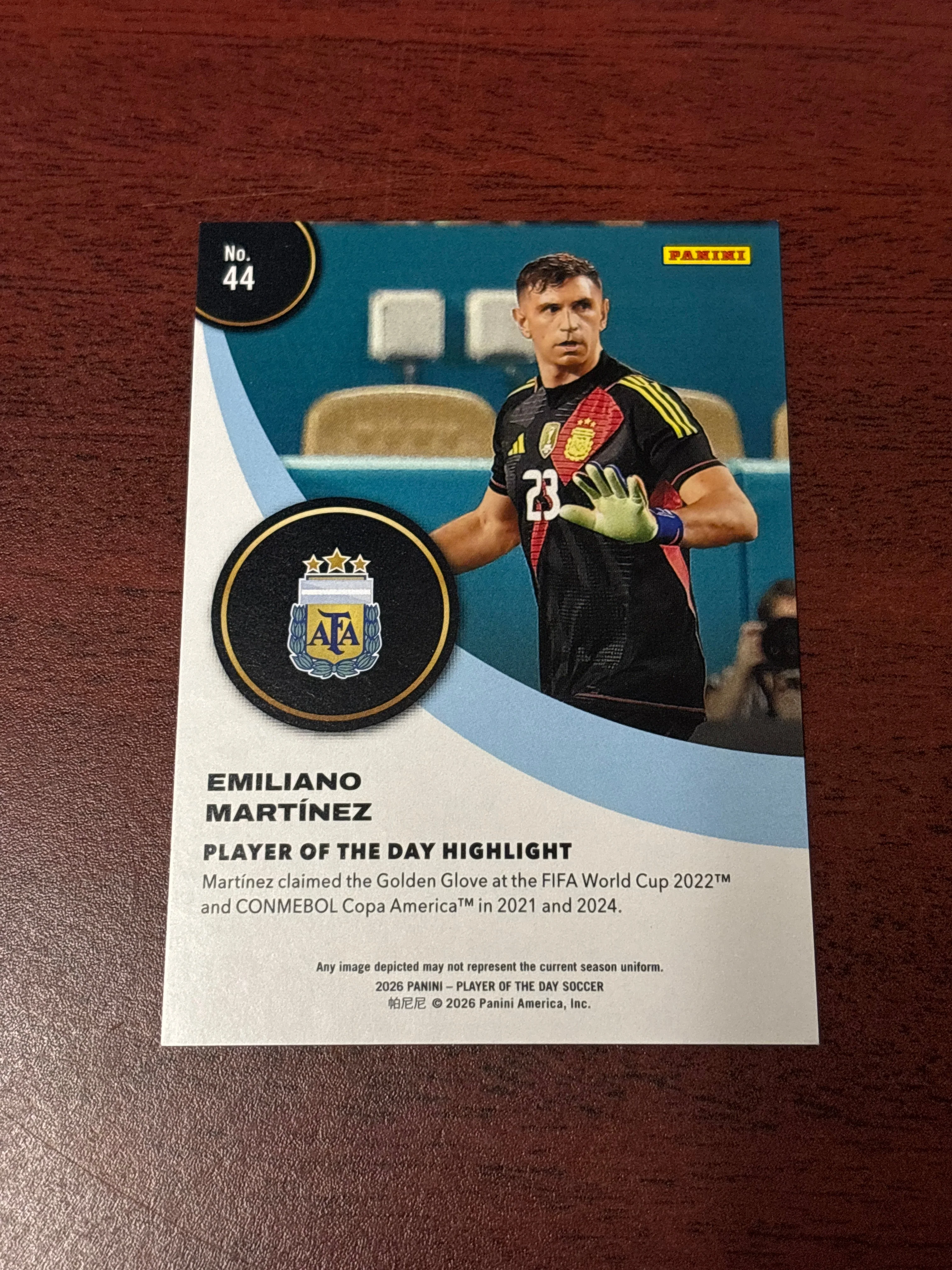 Emiliano Martínez 2026 Panini Player of the Day S - Image 2