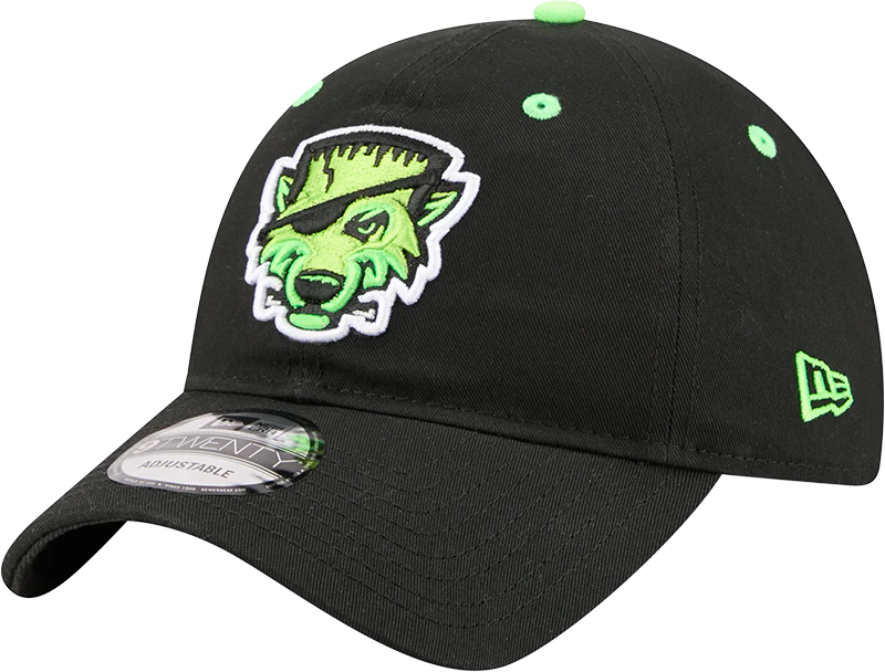 Erie SeaWolves NEC FrankenWolf Black Alt 9TWENTY Adjustable Cap