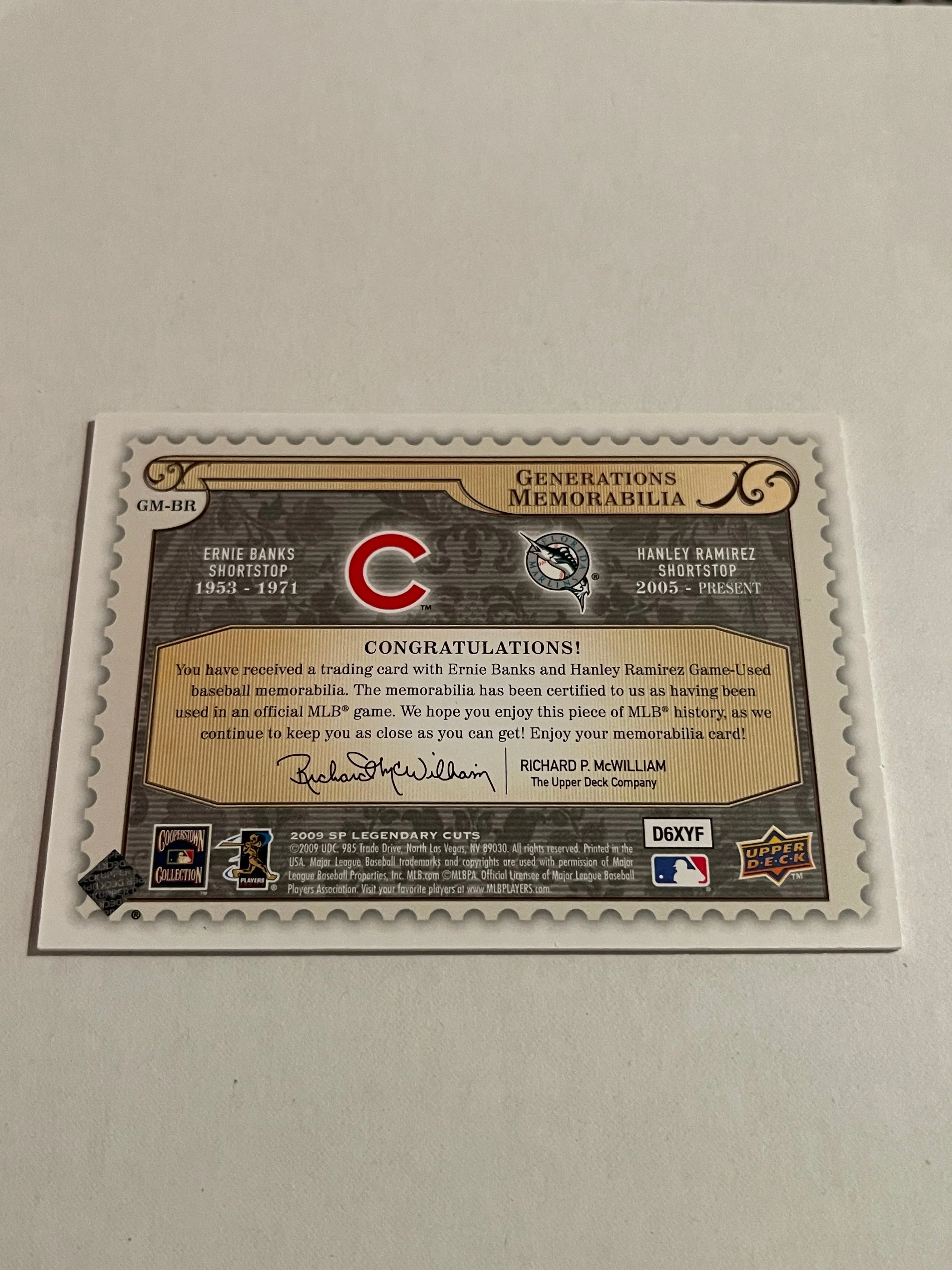 Ernie Banks Hanley Ramirez 2005 Upper Deck SP Leg - Image 2