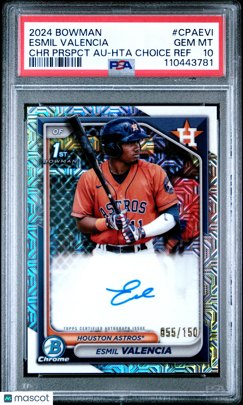 Esmil Valencia 2024 Bowman Chrome Prospect Auto #