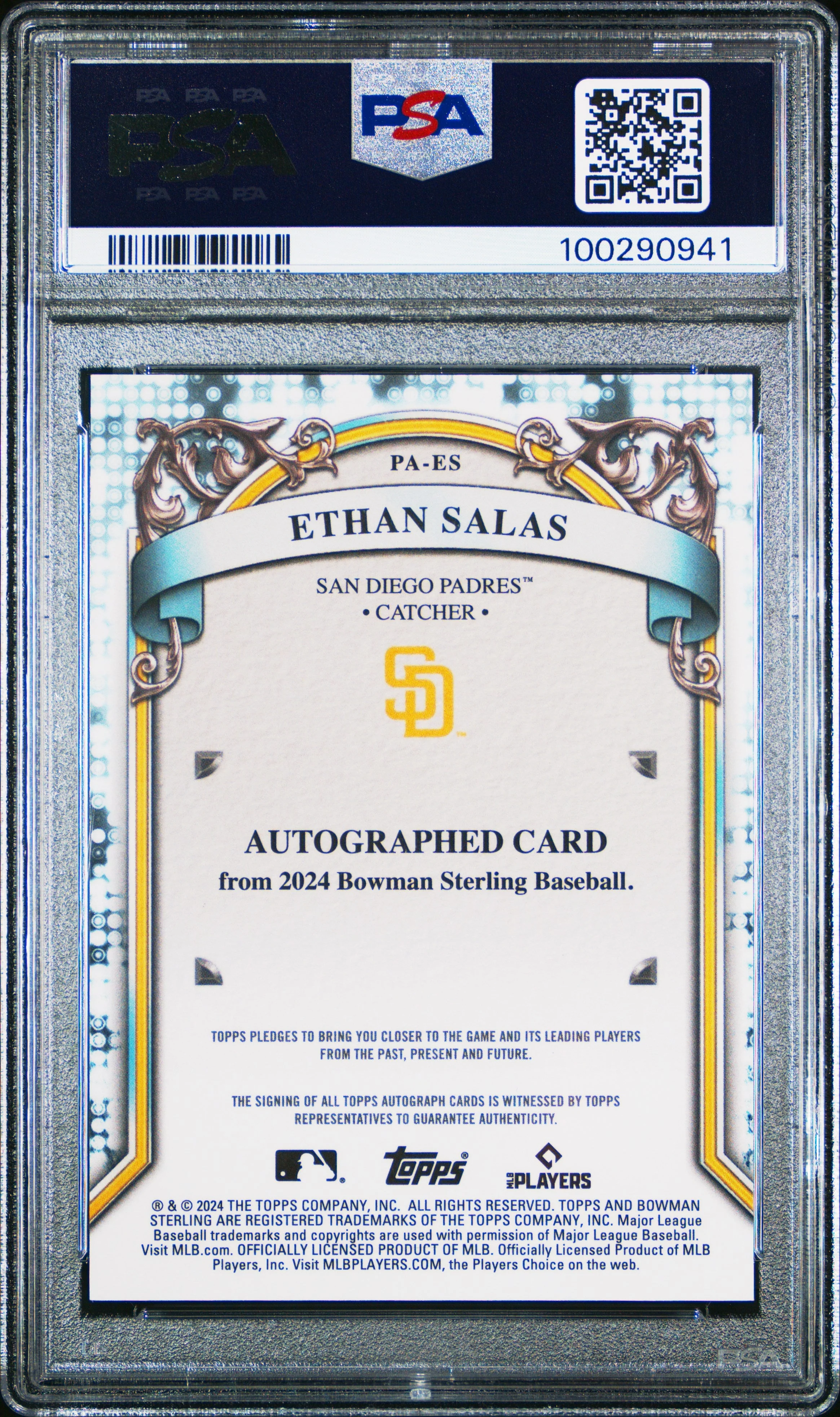 Ethan Salas 2024 Bowman Sterling Prospect Autogra - Image 2