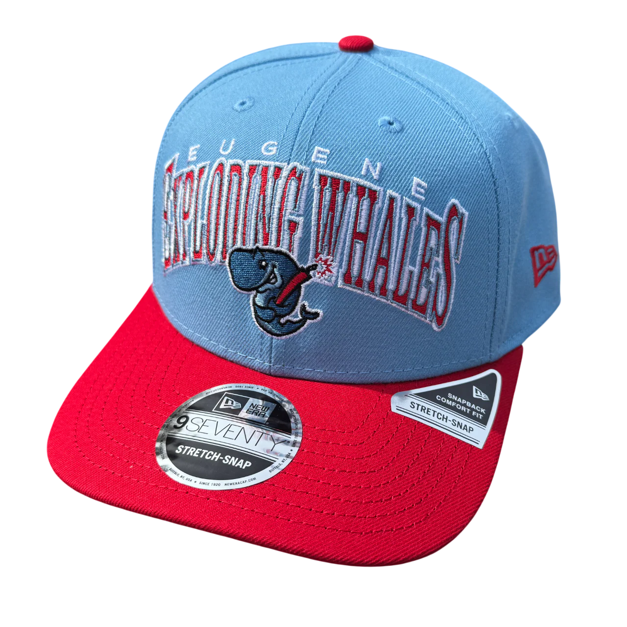 Eugene Emeralds Exploding Whales New Era 9SEVENTY Stretch Snapback Cap