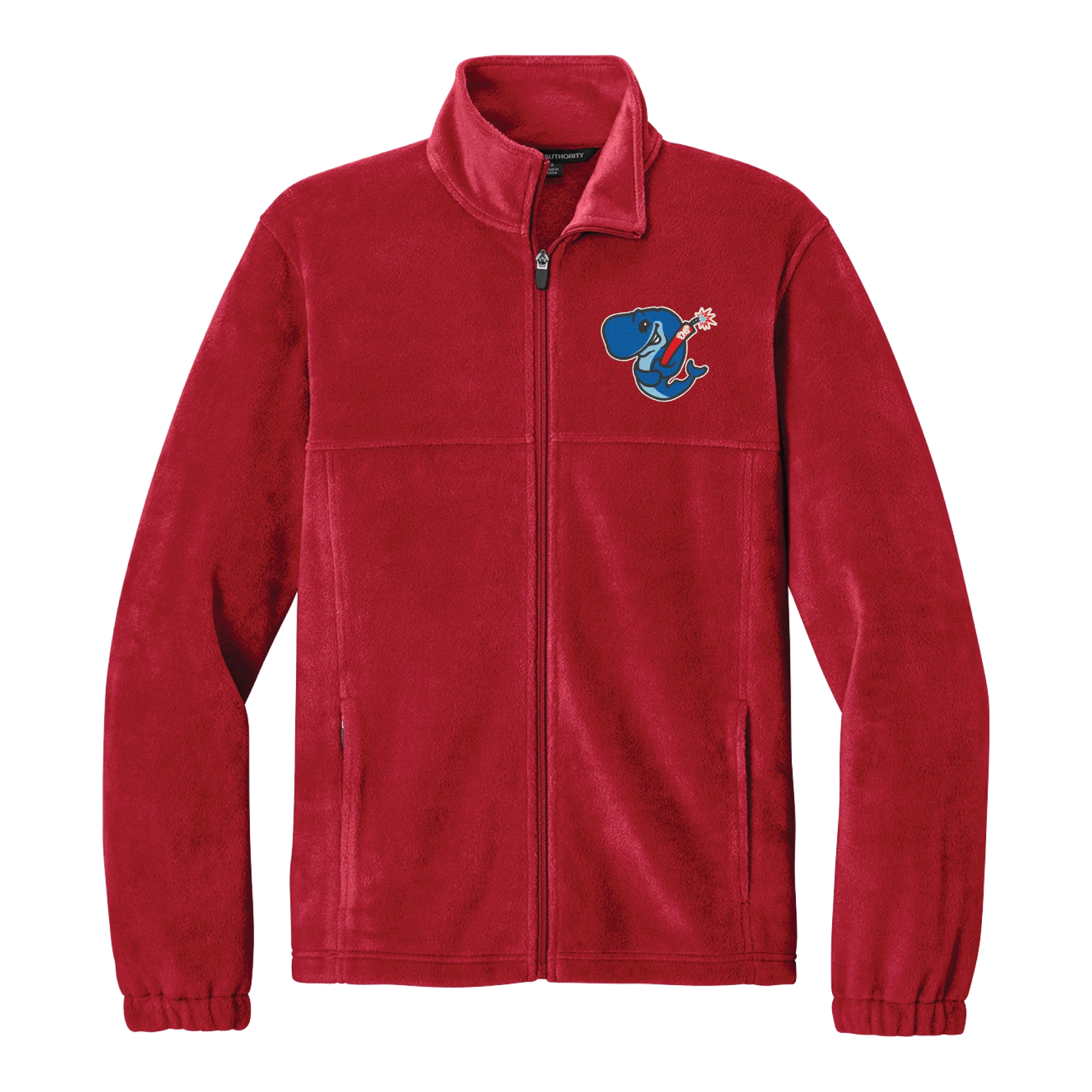 Eugene Emeralds Exploding Whales Red Full-Zip Fleece Jacket