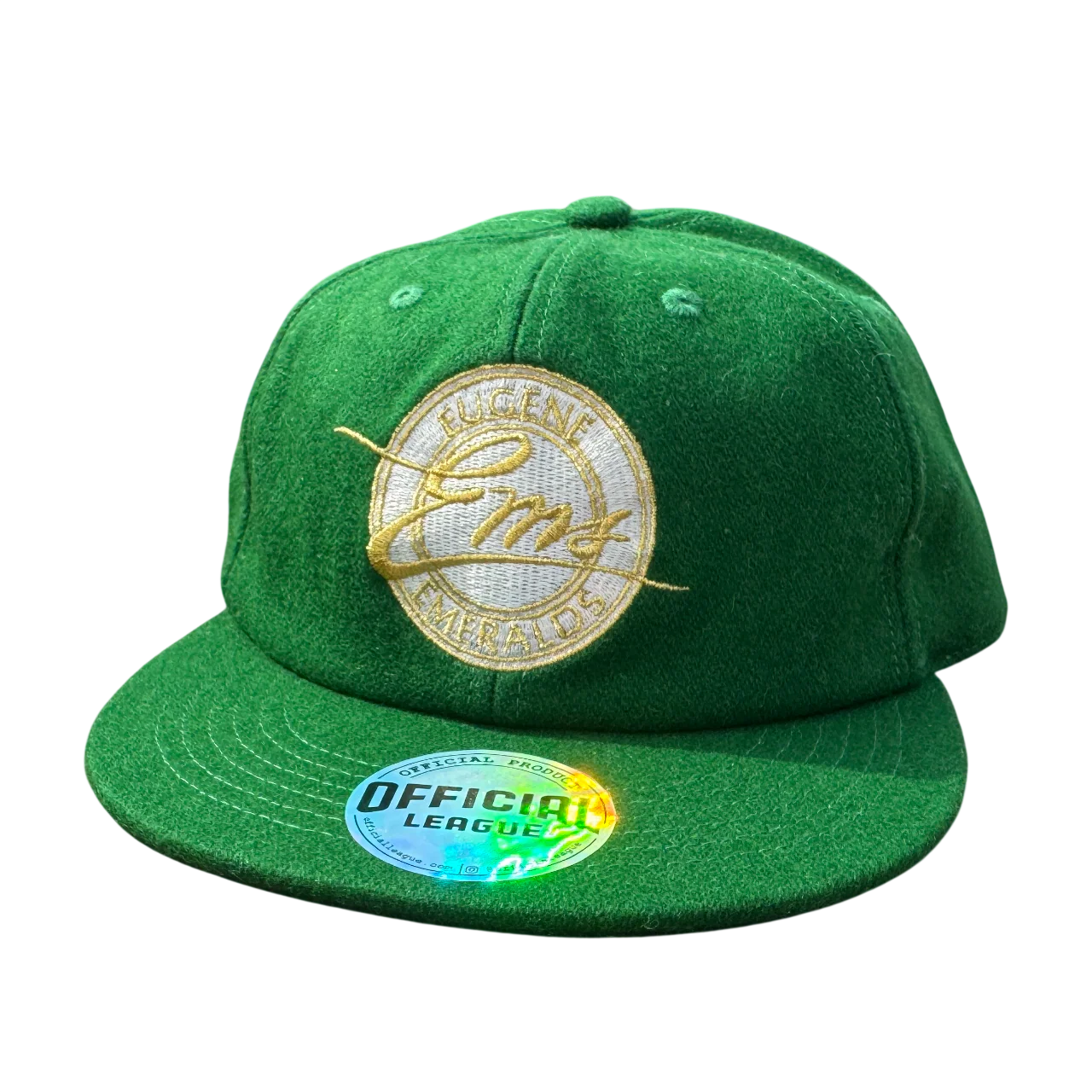 Eugene Emeralds Official League Vintage Ems Kelly Green Wooly Cap
