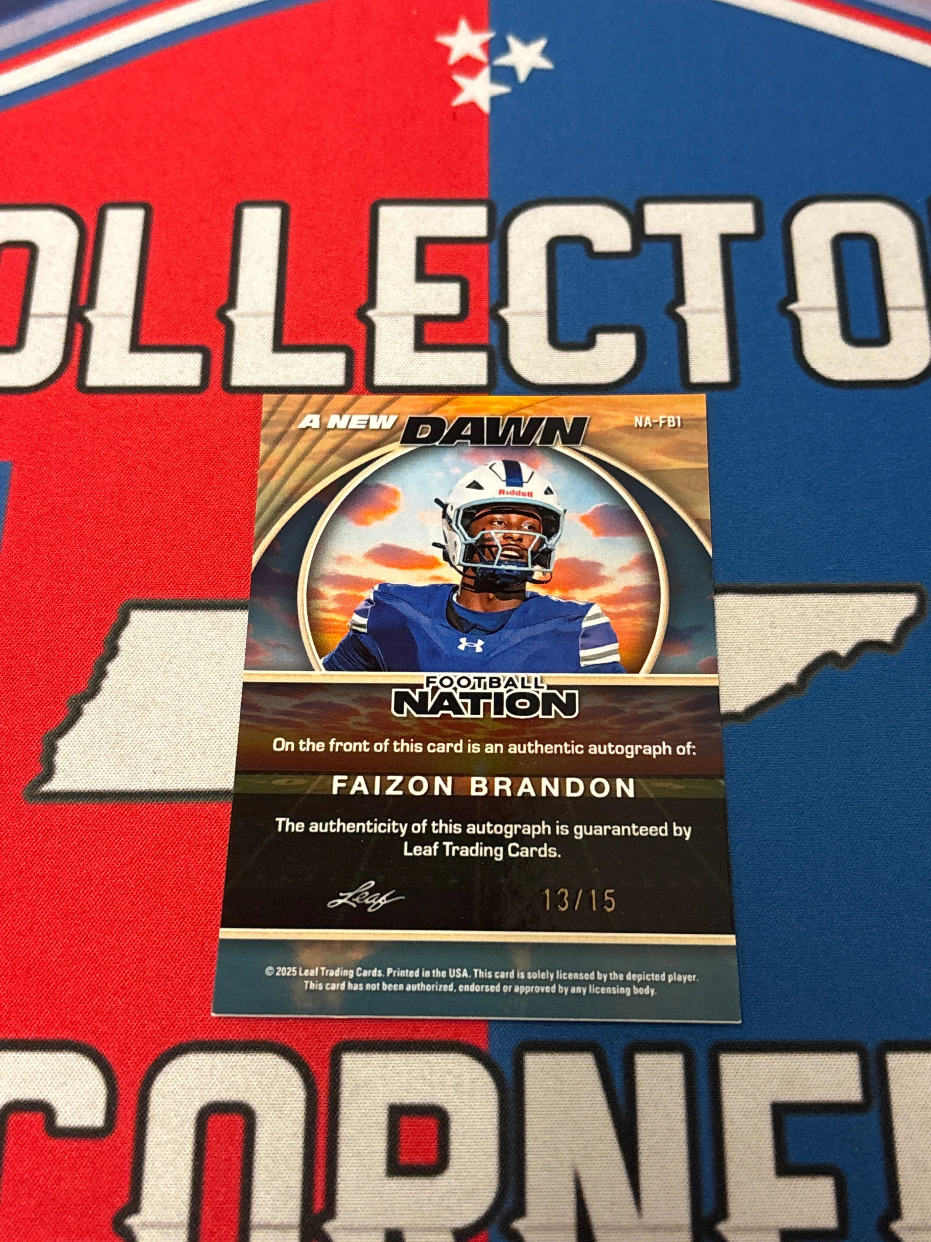 Faizon Brandon 2025 Leaf Football Nation A New Dawn #NA-FB1 Prism 13/15 - Image 2