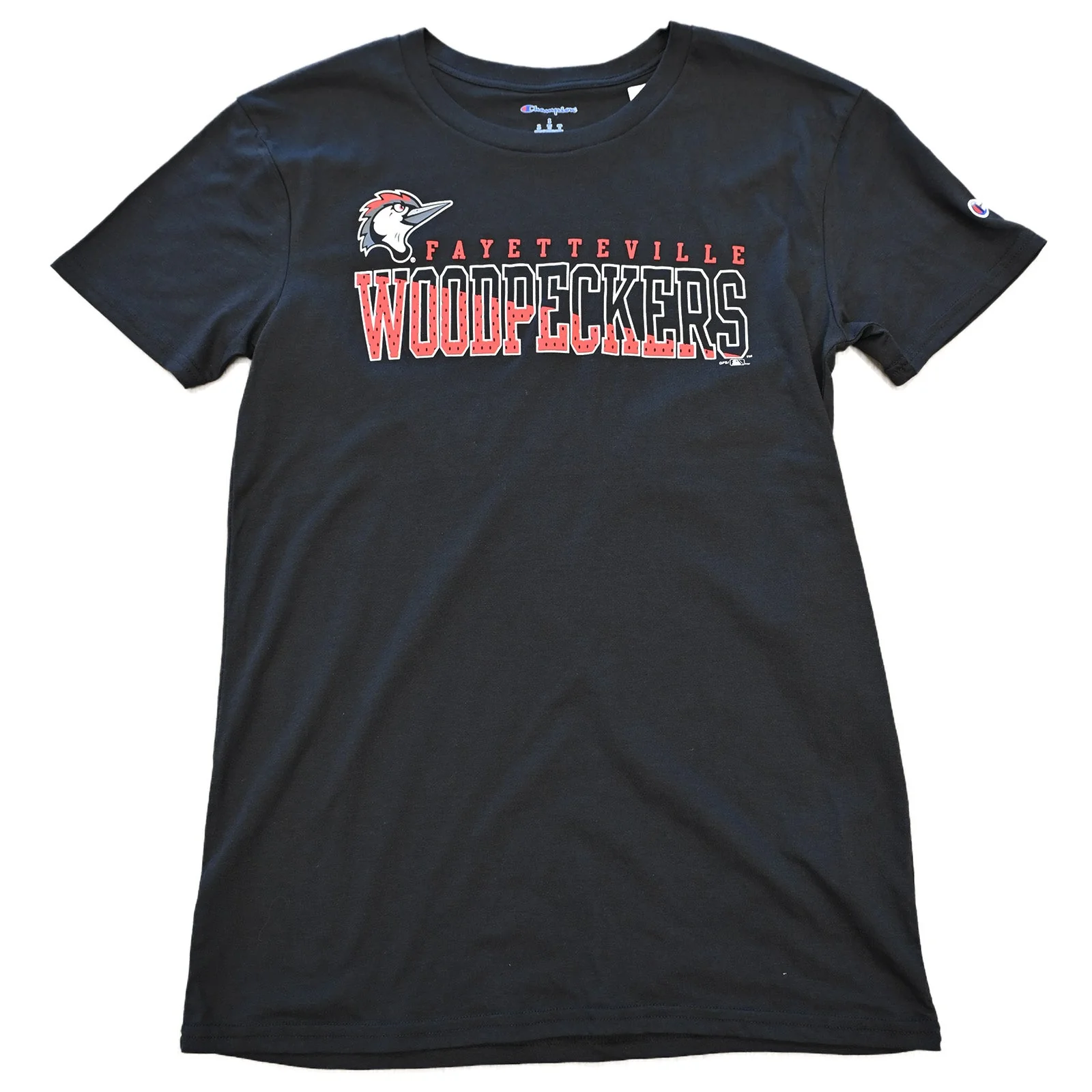 Fayetteville Woodpeckers Champion Men's Black Mesh Pattern T-shirt