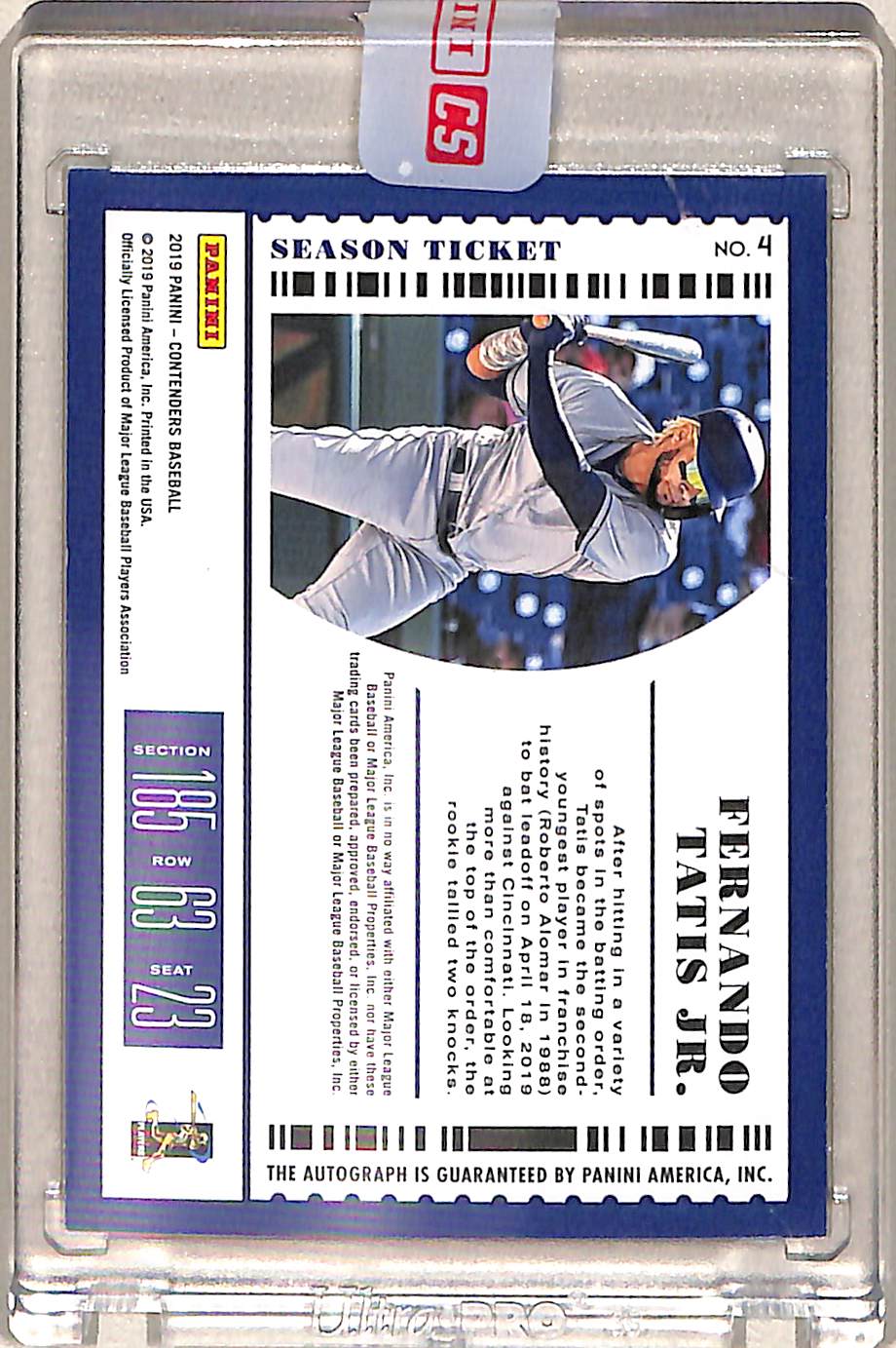 Fernando Tatis Jr. 2019 Panini Contenders Basebal - Image 2
