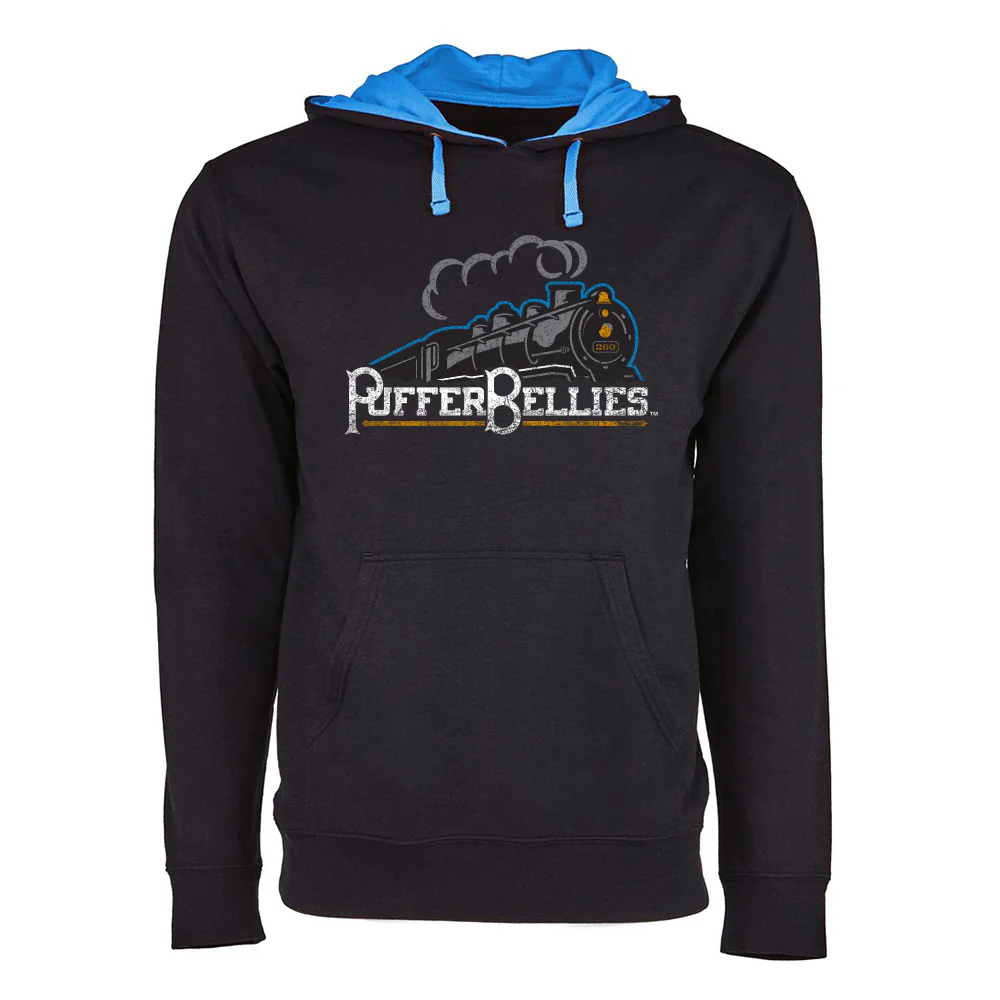 Fort Wayne PufferBellies Laguna Black/Turq Long Sleeve Hooded Tee