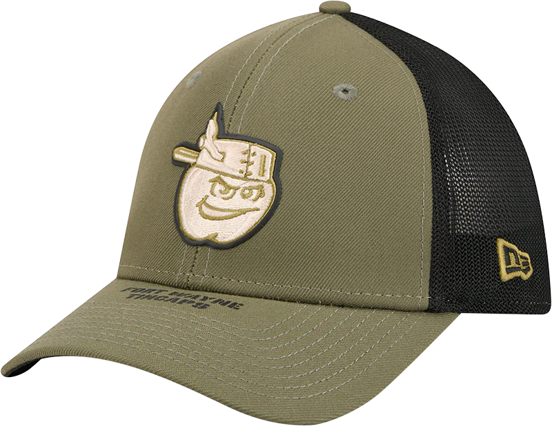 Fort Wayne TinCaps 2026 Armed Forces Specialty 39THIRTYMC Green Black Mesh Cap
