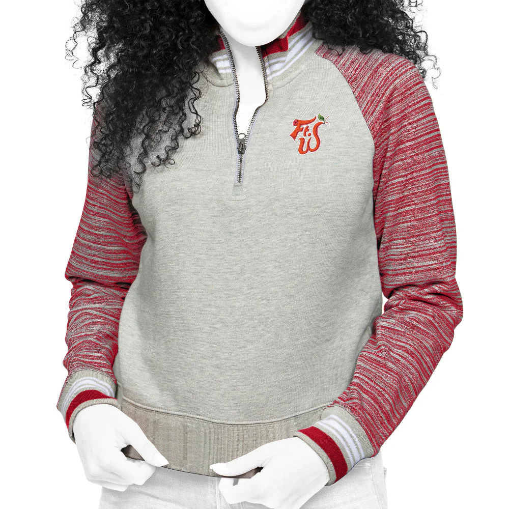 Fort Wayne TinCaps Arena Gray/Red Ladies 1/4 Zip