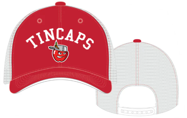 Fort Wayne TinCaps Press Red White Mesh Cap
