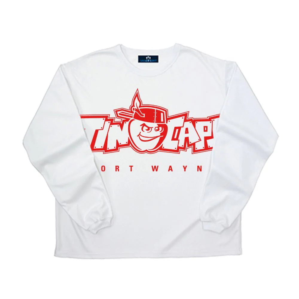 Fort Wayne TinCaps Primary White LS Tech Tee