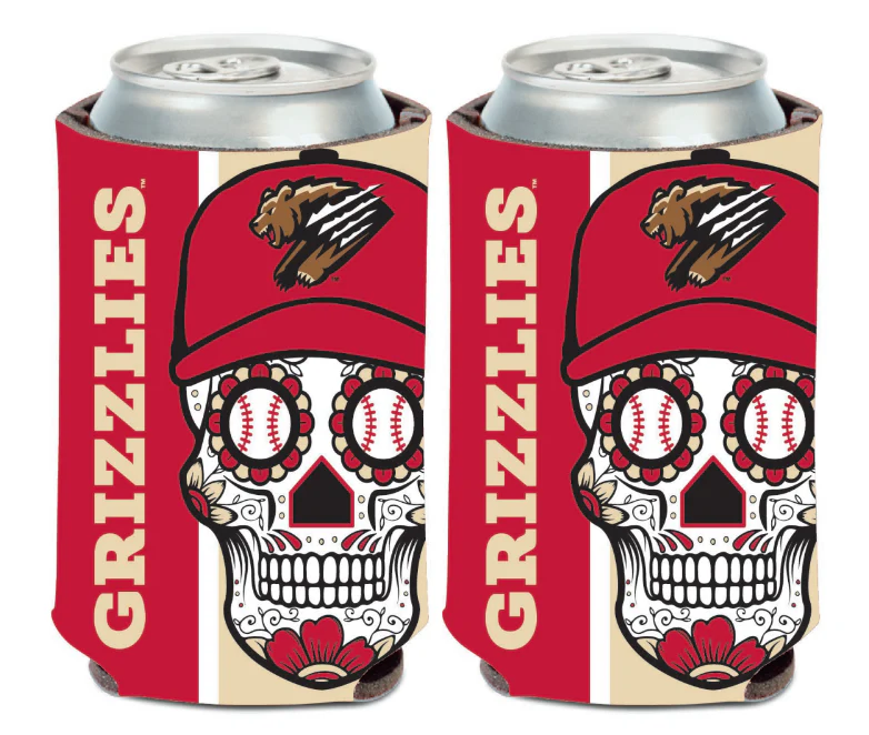 Fresno Grizzlies 12oz Sugar Skull Can Cooler