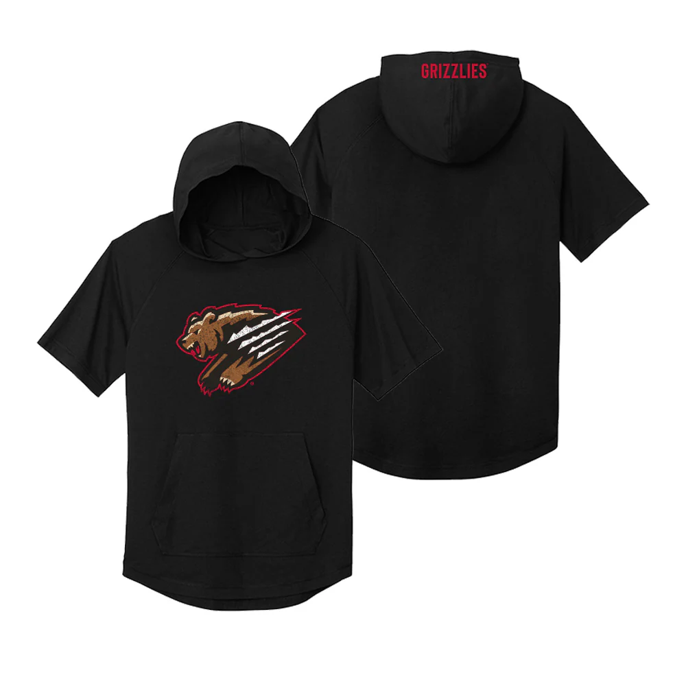 Fresno Grizzlies Black Primary Logo SS Hoodie Tee - Image 2