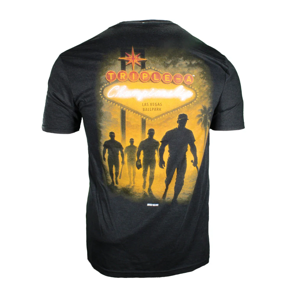 GoTeez 2025 Triple-A National Championship Game Black Tri-Blend Short Sleeve T-Shirt - Image 2