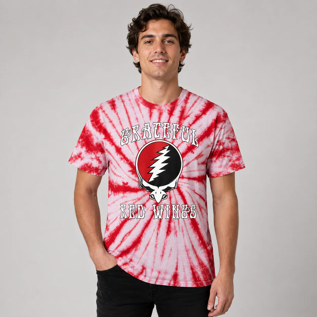 Grateful Red Wings Tie Dye Tee - Image 3